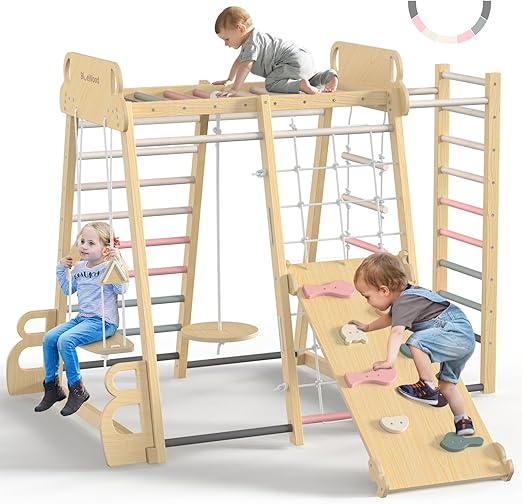 Indoor Playground 9-in-1 Jungle Gym Kids Climbing Toys