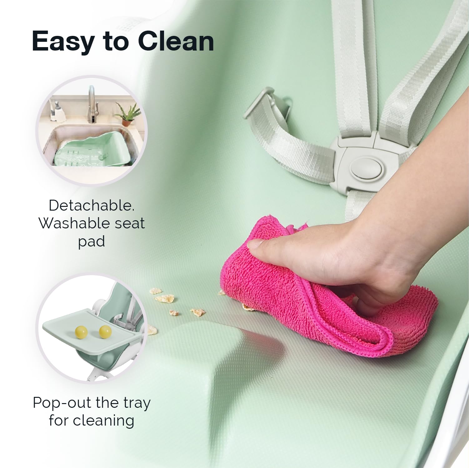 Convertible High Chair & Baby Lounger with Reclining Positions