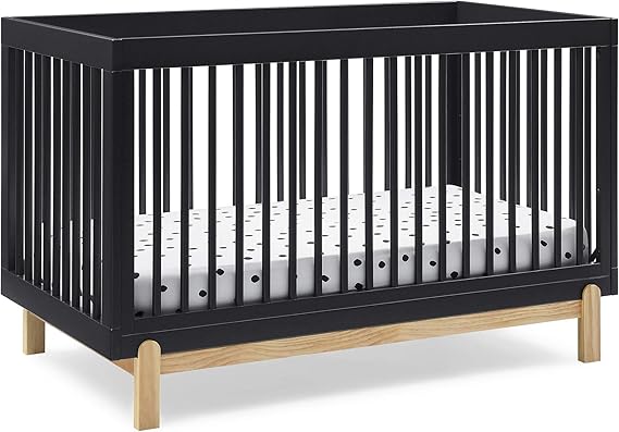 Poppy 4-in-1 Convertible Crib, Midnight Grey/Natural