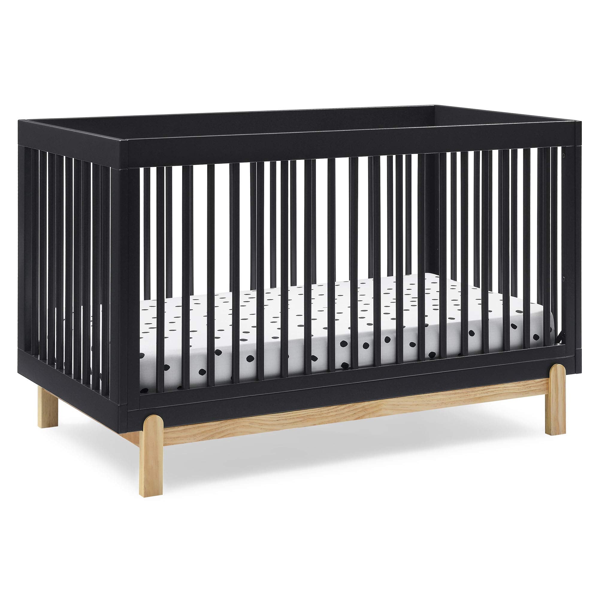 Poppy 4-in-1 Convertible Crib, Midnight Grey/Natural