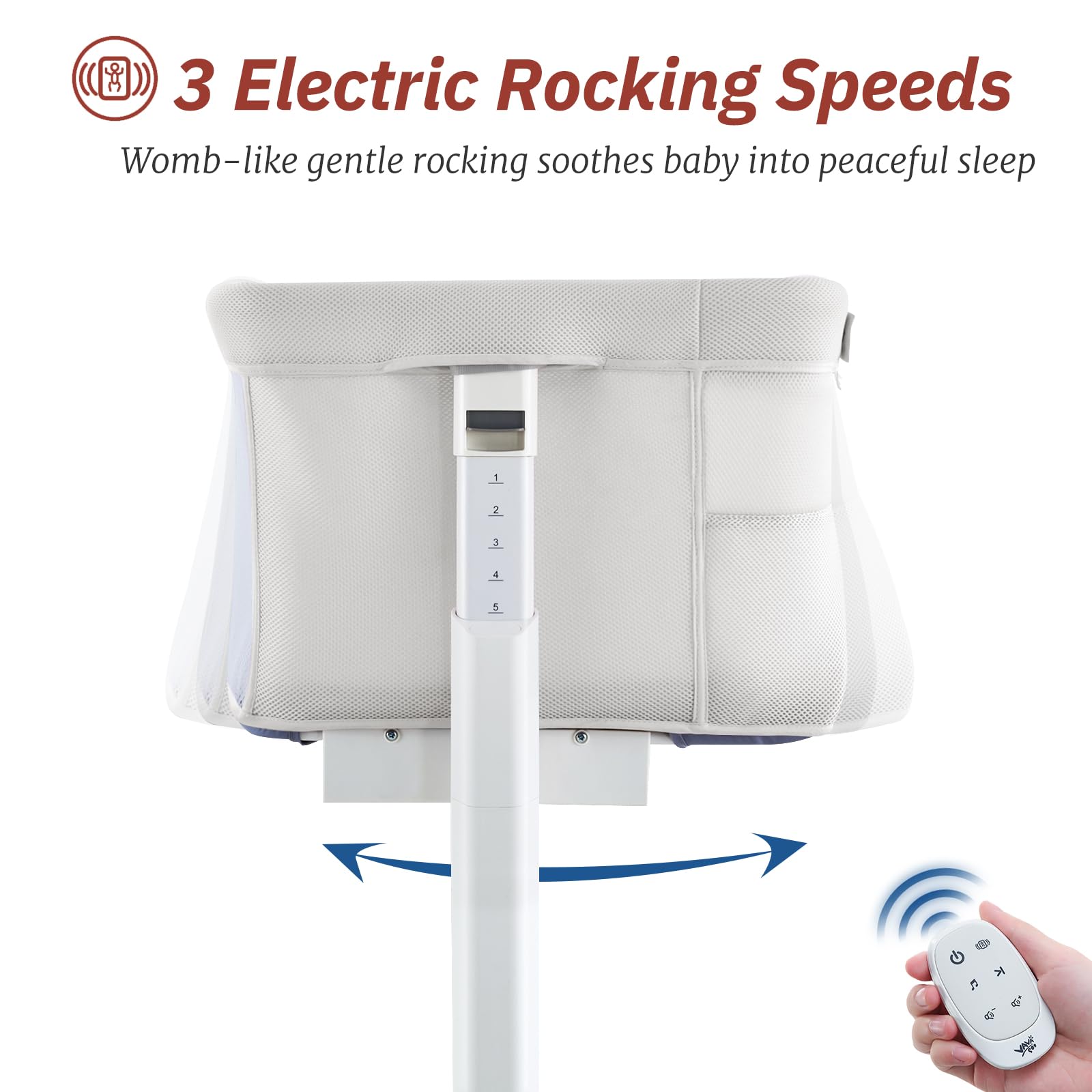 Electric Rocking Bassinet with Bedside Sleeper