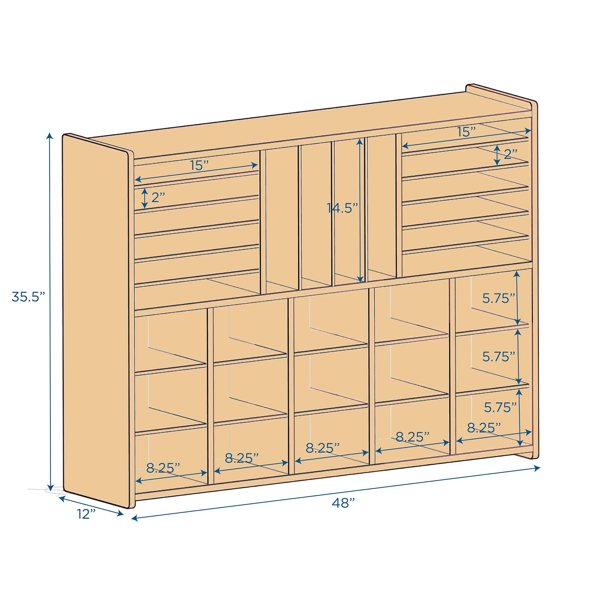 Multi-Section Classroom Organizer for Kids and Toddlers