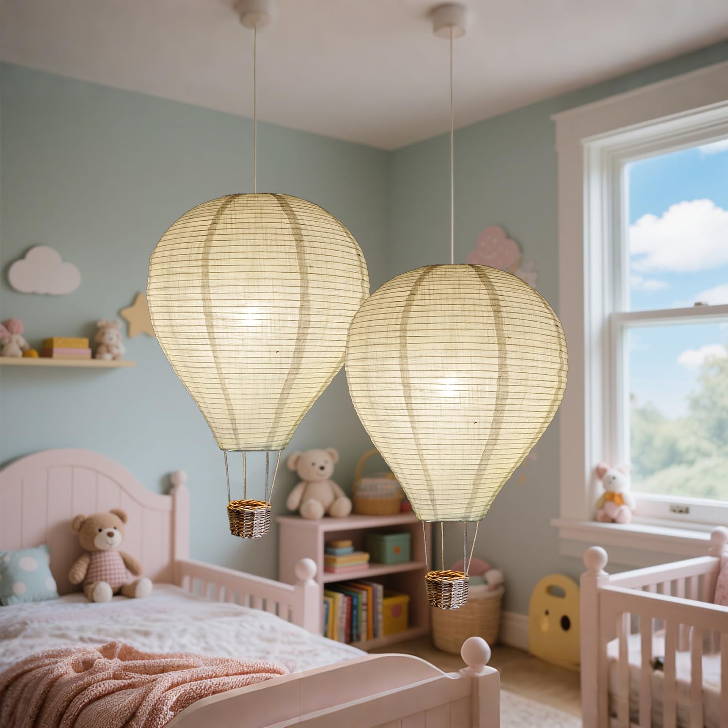 2PCS Hot air balloon lampshade Hanging decor 14inch pendant