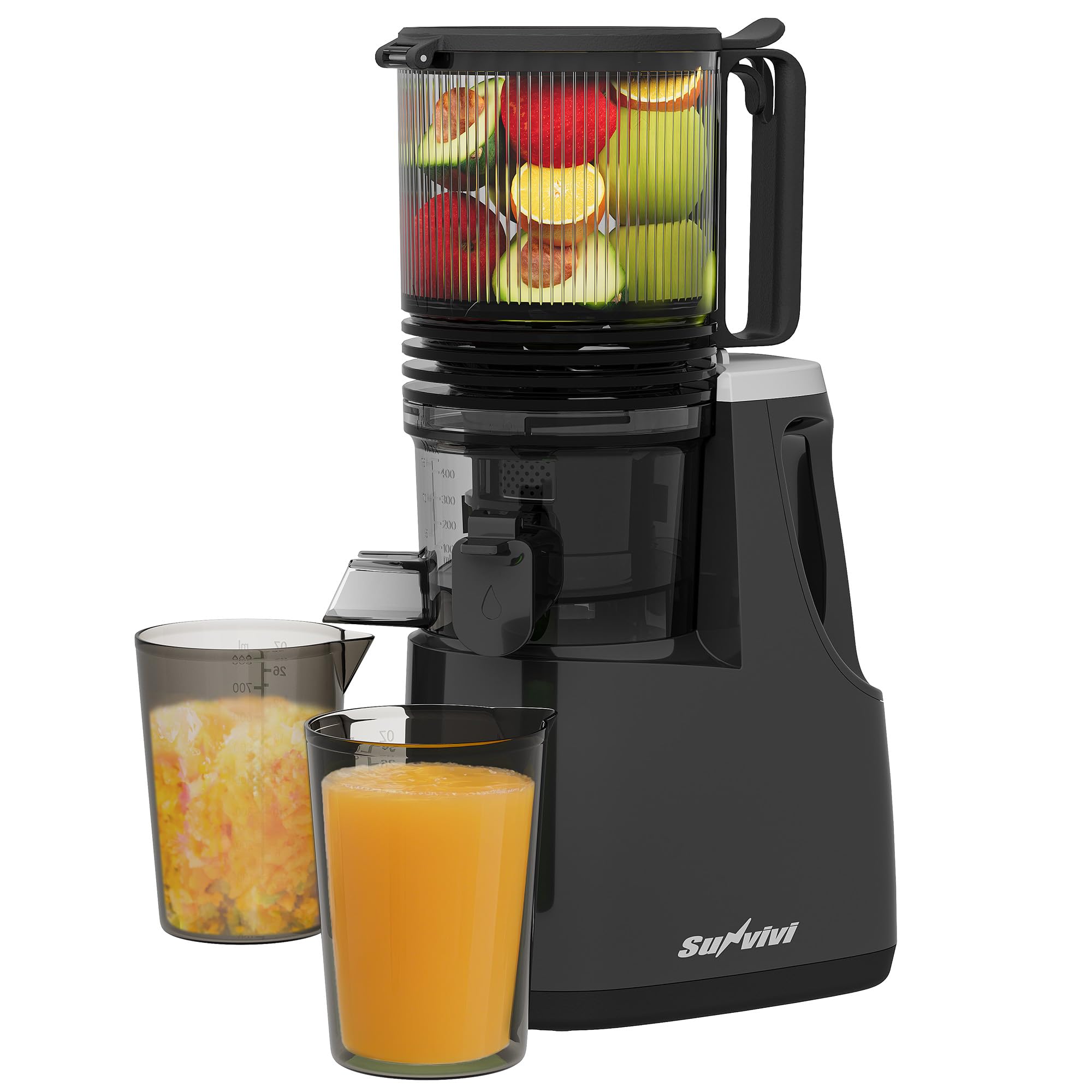 Cold Press Juicer with 5.9" Wide Feed Chute, 250W Slow Juicer Machines