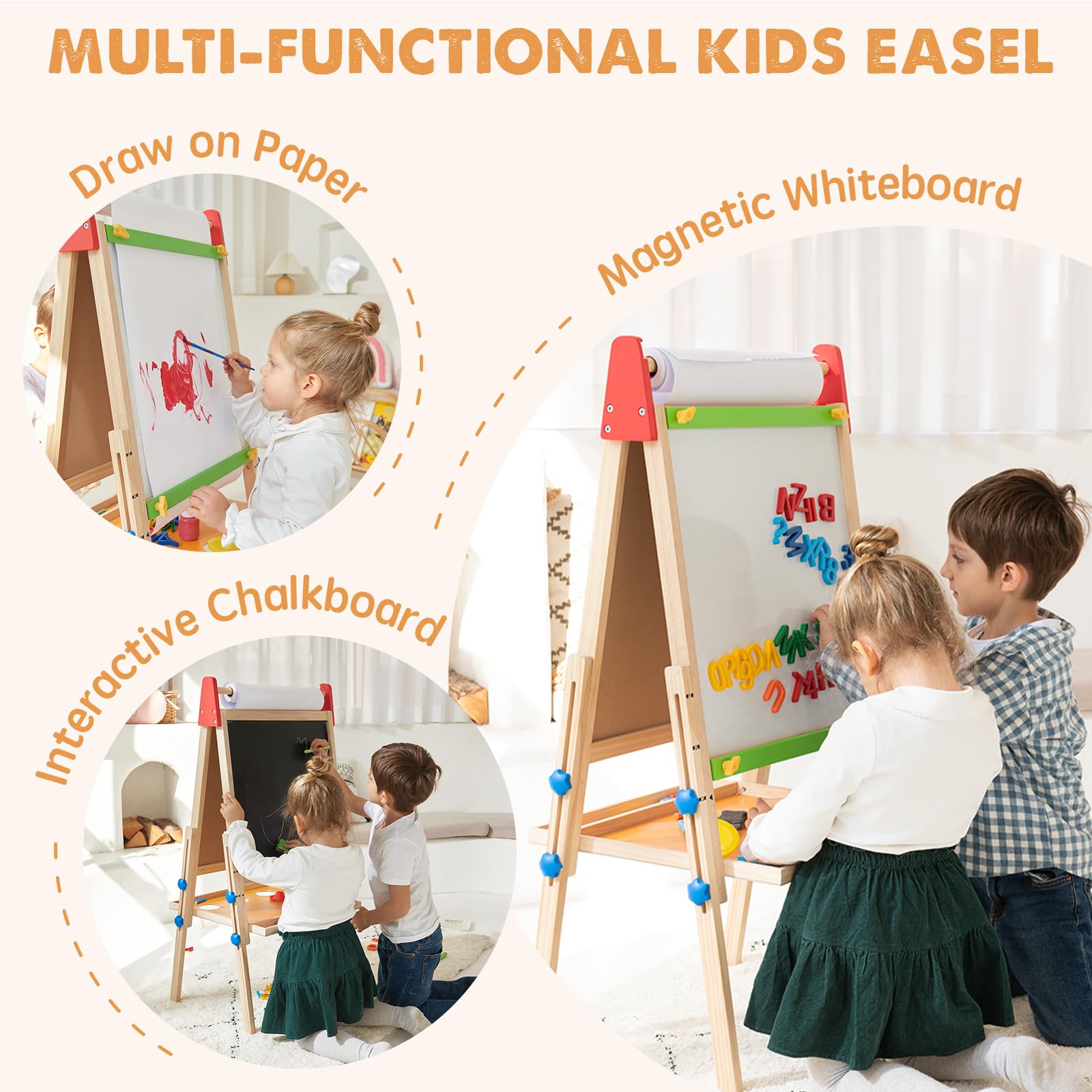 Adjustable Wooden Art Easel for Kids