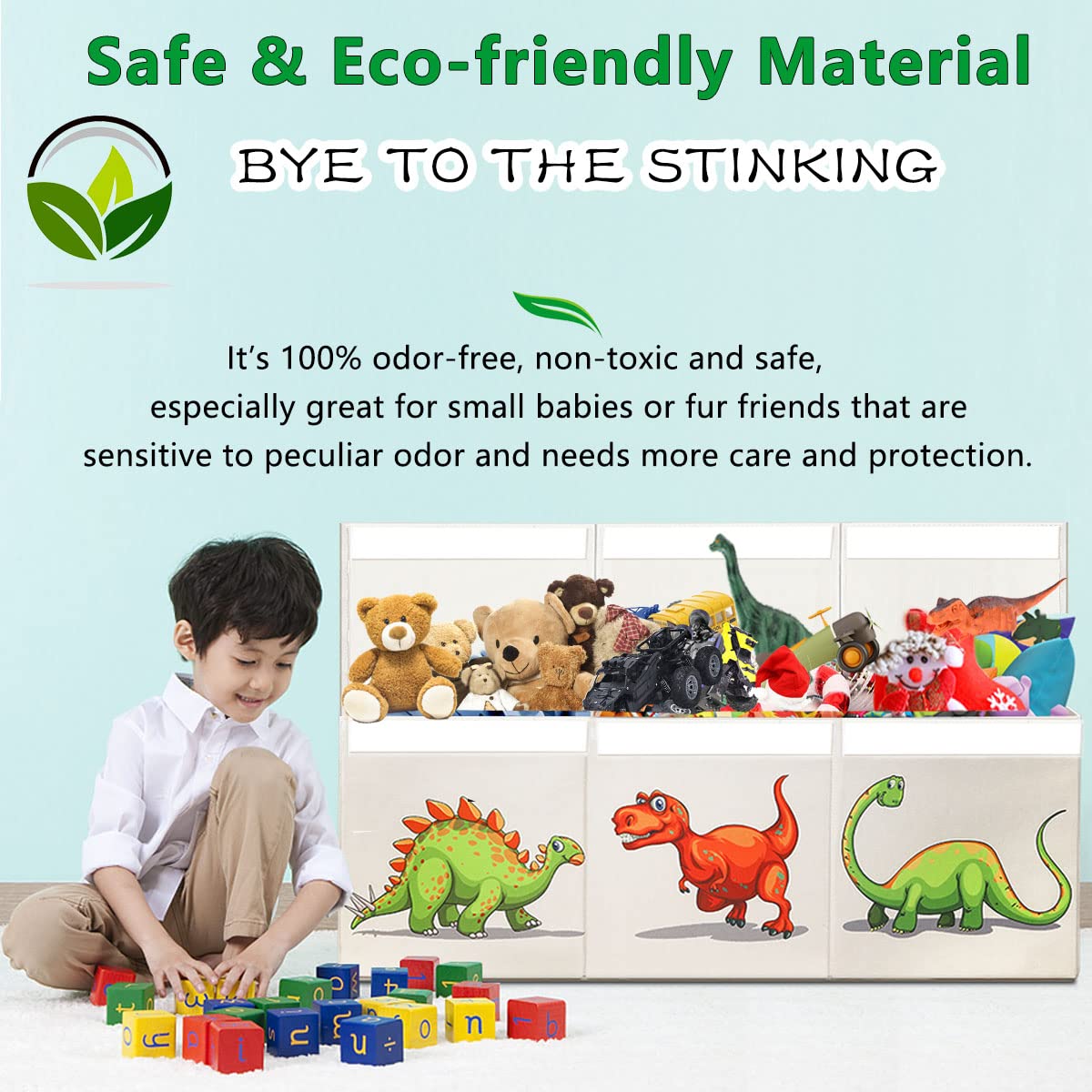 Large Foldable Toy Storage Organizer with Removable Divider