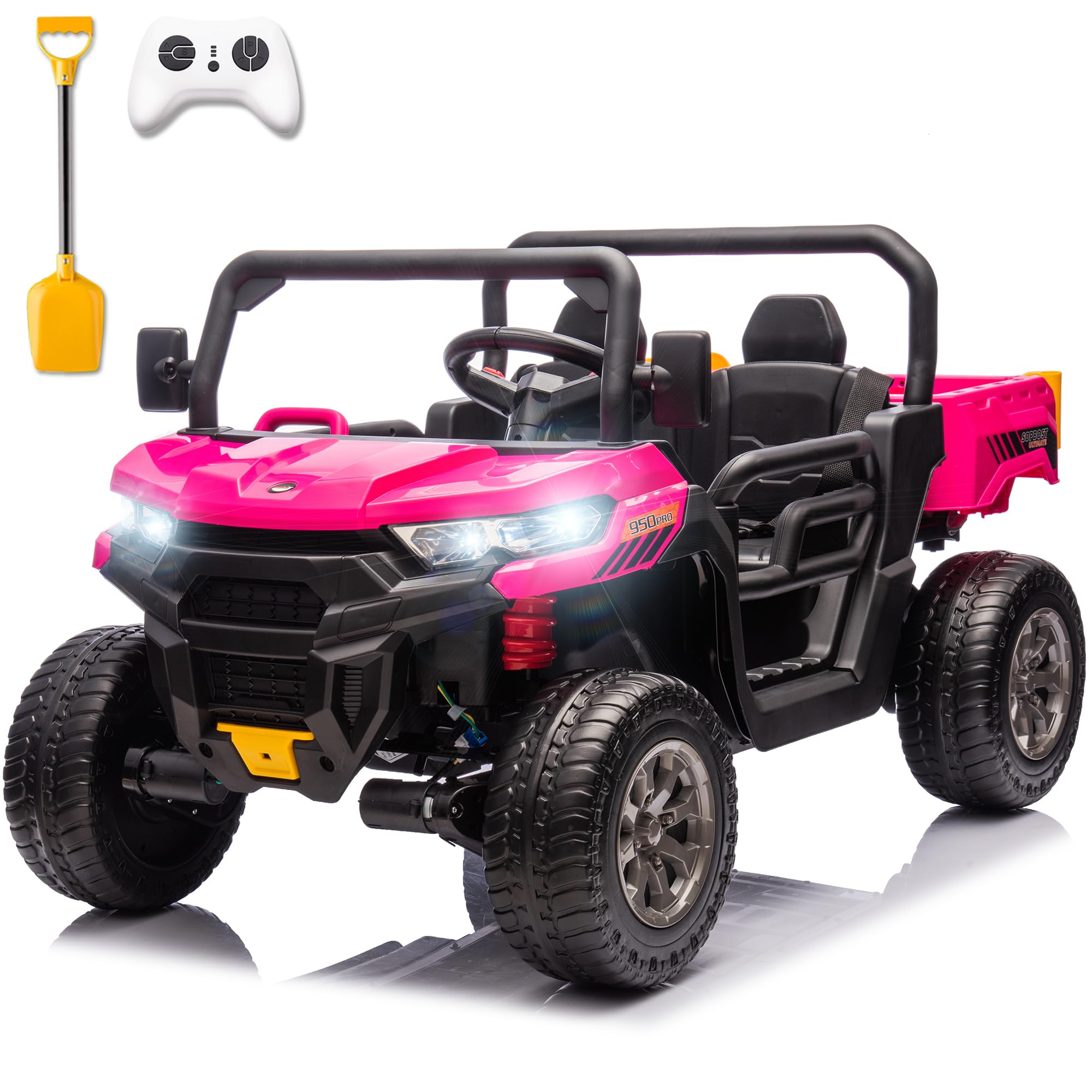 24V Ride On Toys for Big Kids 2 Seater Battery Powered Ride On Dump Truck