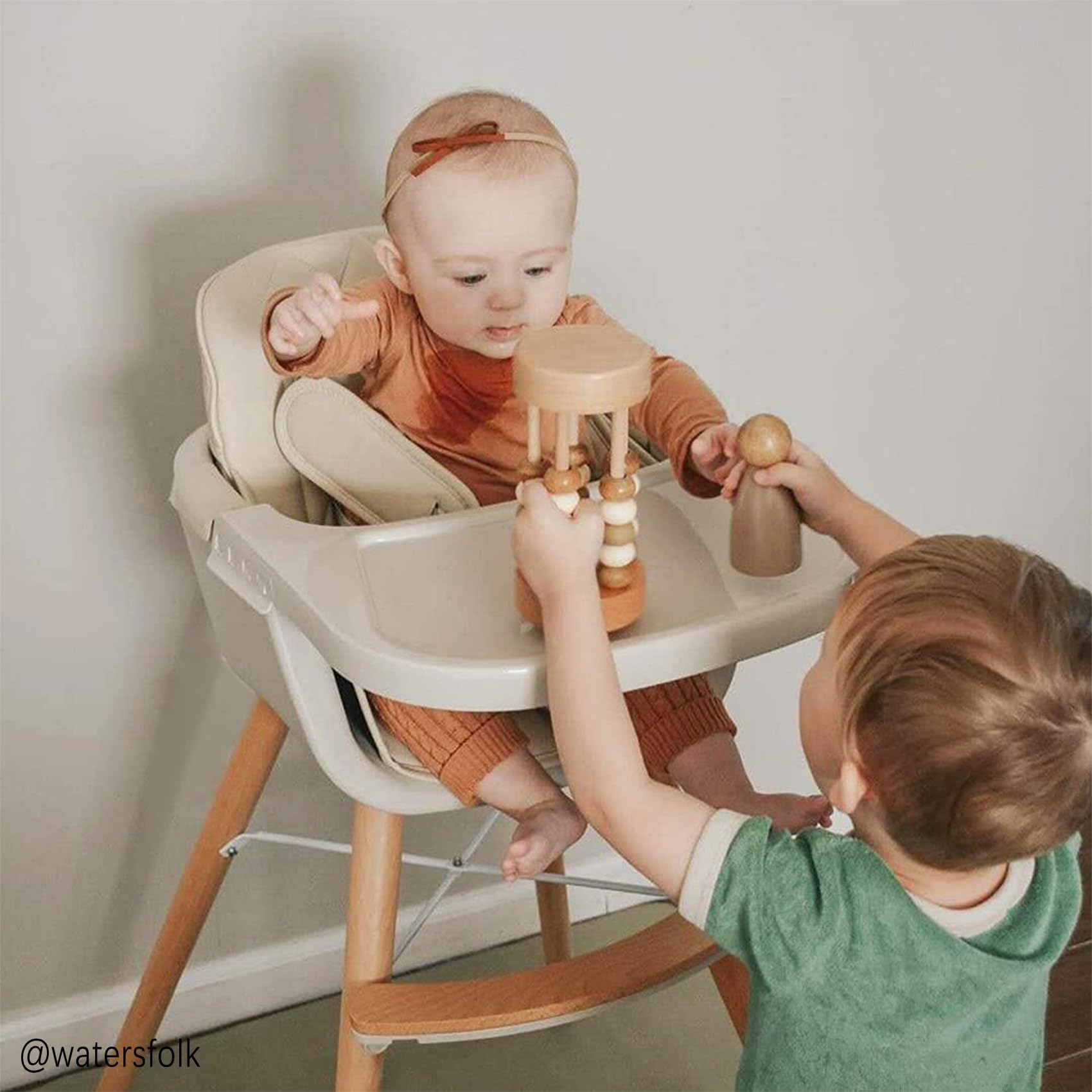 3-in-1 Convertible Wooden High Chair, High Chairs for Babies and Toddlers