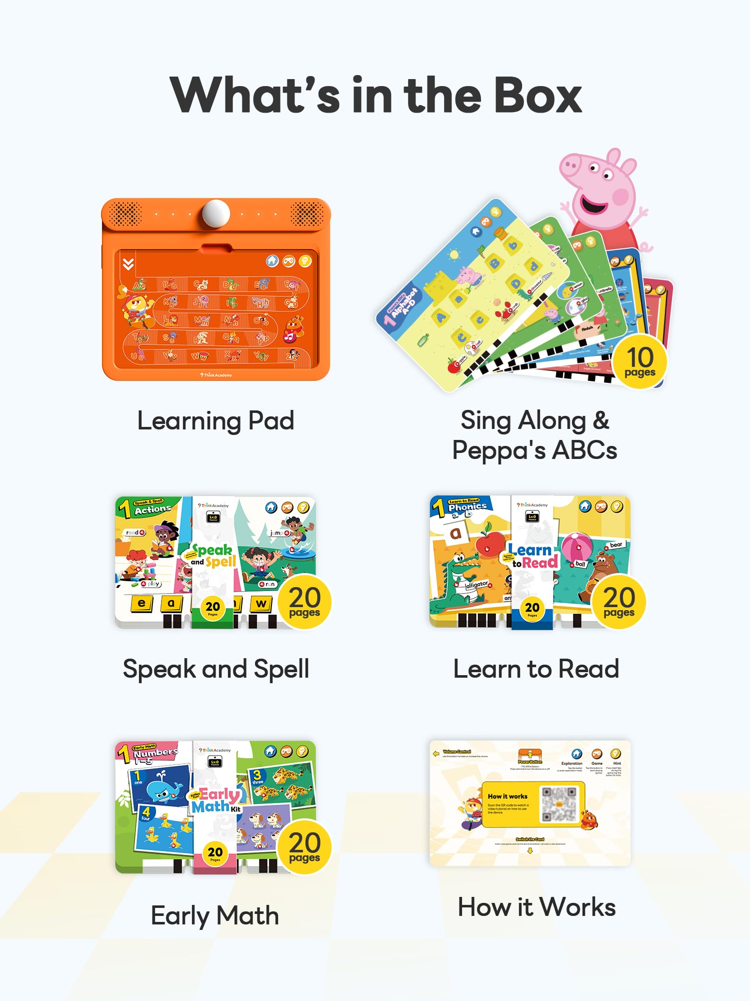 Interactive Electronic Learning Pad - Learn-to-Read System with 70 Sound Pages