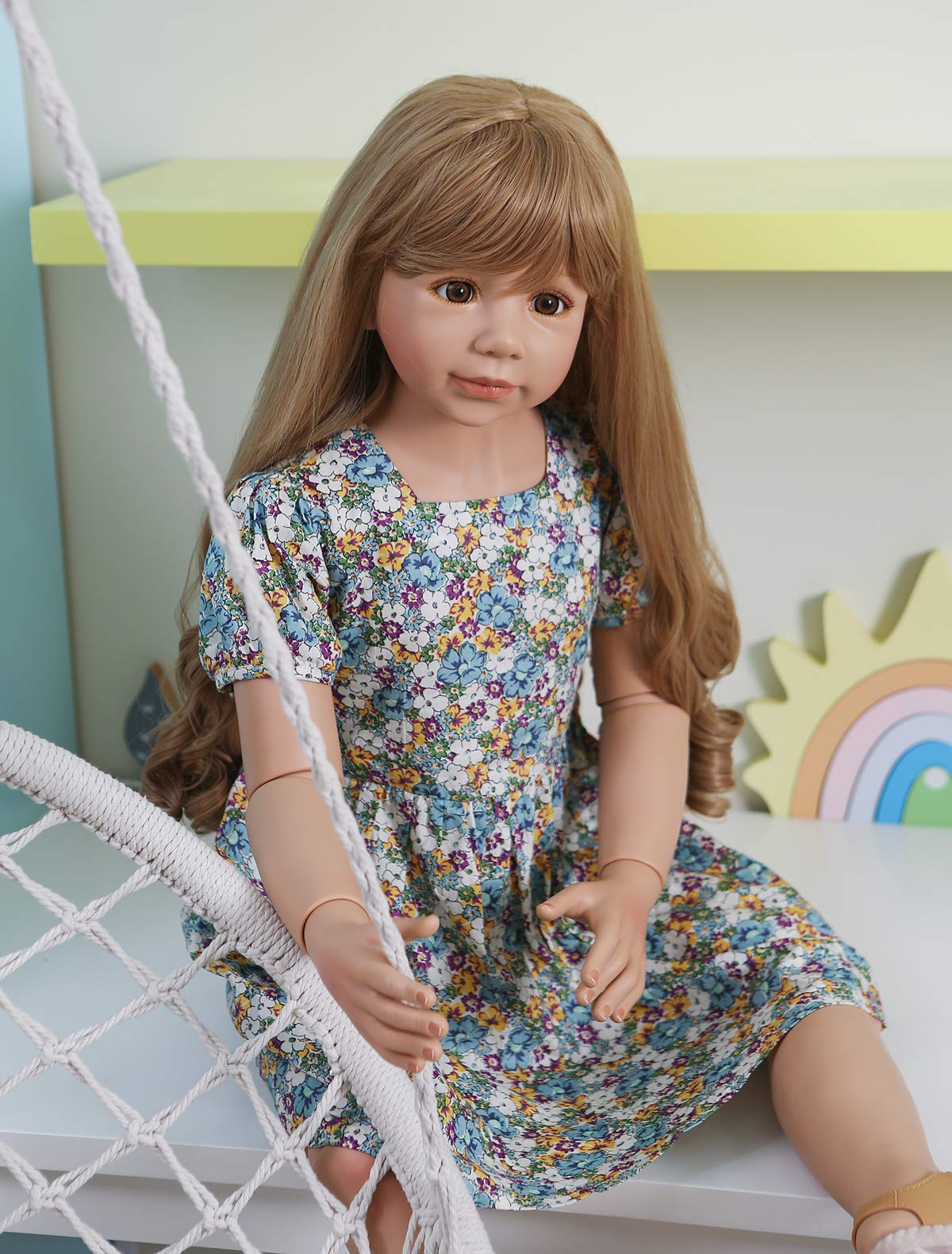 47inch Reborn Toddler Dolls,Huge Baby Full Body Hard Vinyl Masterpiece Doll Real Child