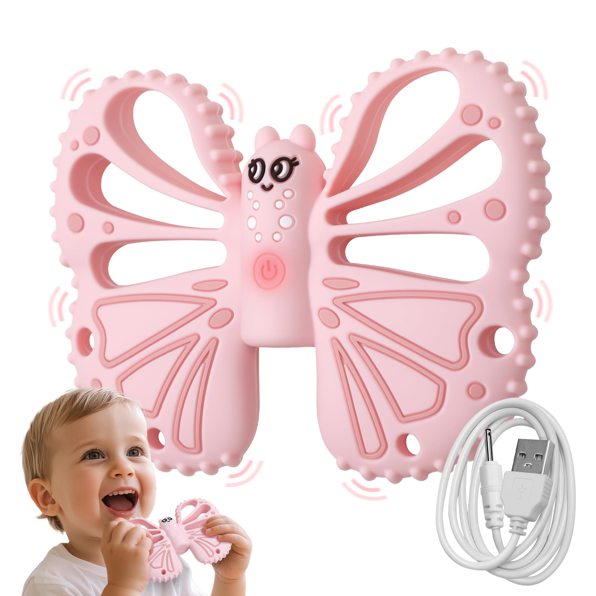 Vibrating Teether for Baby - Sensory Chew Toy for Autistic Children & Vibrating Chewy