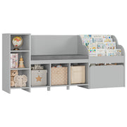 67" Kids Reading Nook with Bench, Kids Bookshelf and Bookcase