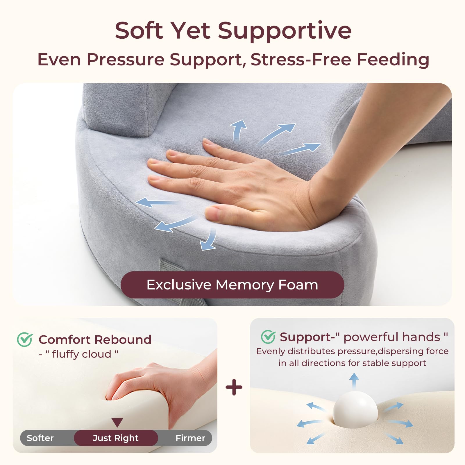Momcozy Exclusive Memory Foam Nursing Pillow and Baby Teether Toys