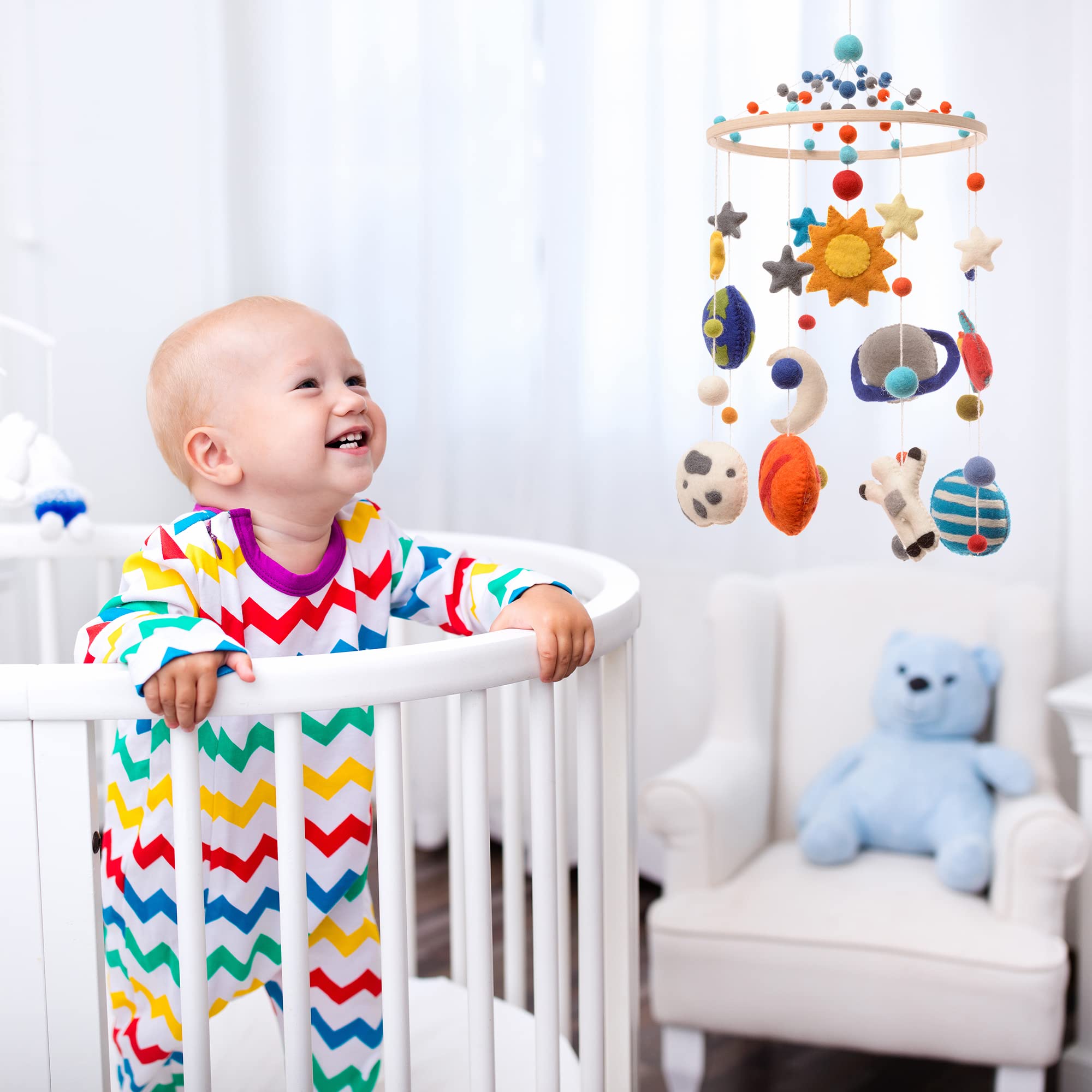 Space Nursery Mobile Solar System Crib Decor