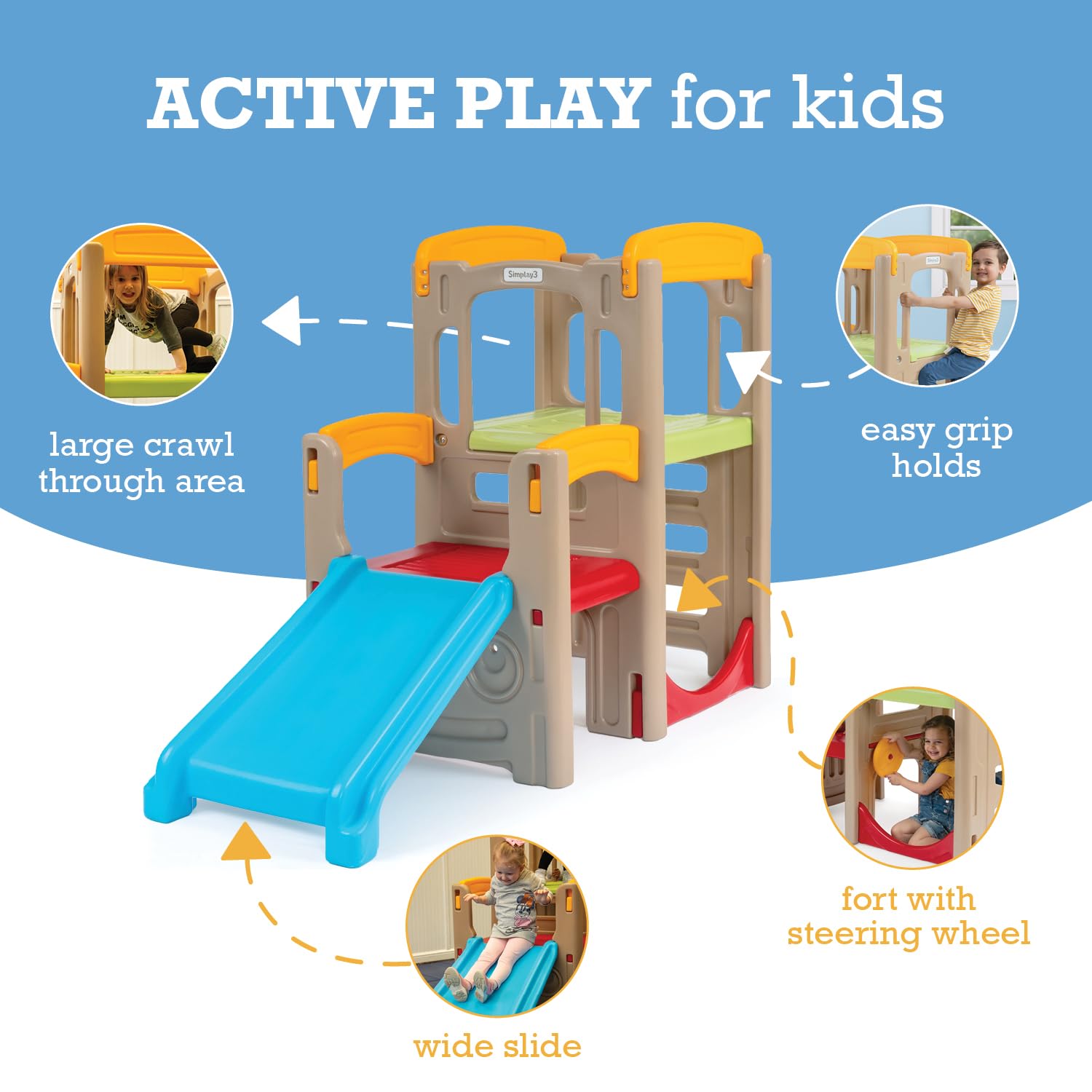 Indoor Outdoor Climber and Slide Playset for Toddlers