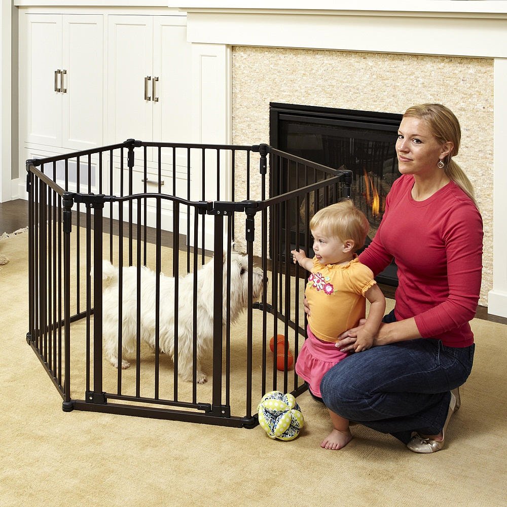 3-in-1 Metal Baby Play Yard 6 Panel Playpen Gate 30 Inches Tall