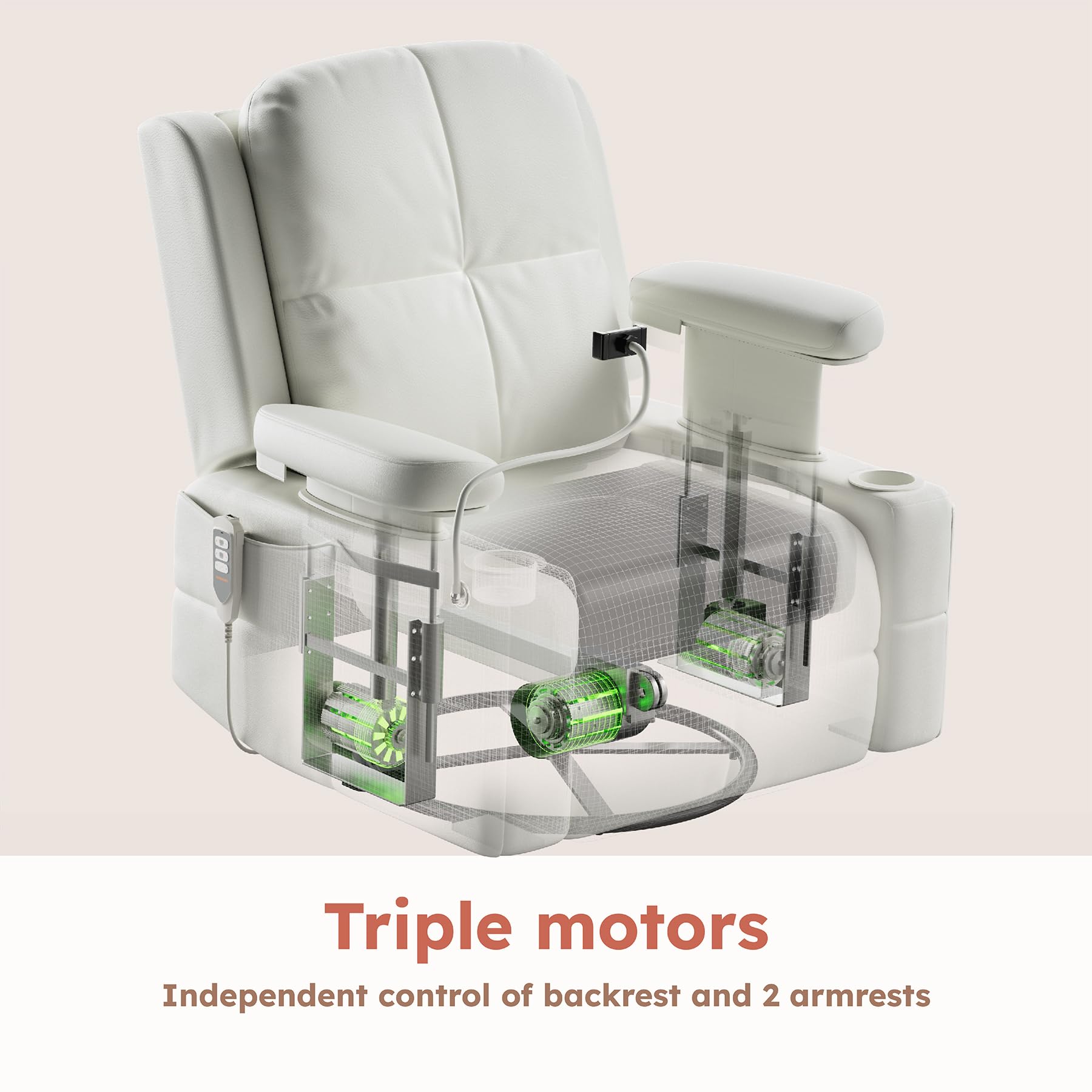 Electric Rocking Glider Recliner Chair for Nursery with Adjustable Armrests