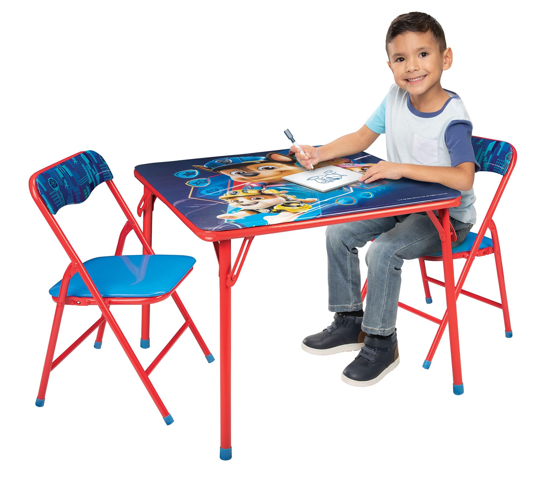 Kids Table & Chairs Set for Kid and Toddler 36 Months Up to 7 Years, Includes: 1 Table (24" L x 24" W x 20" H), 2 Chairs (13" L x 13.5" W x 21" H) Weight Limit: 70 lb
