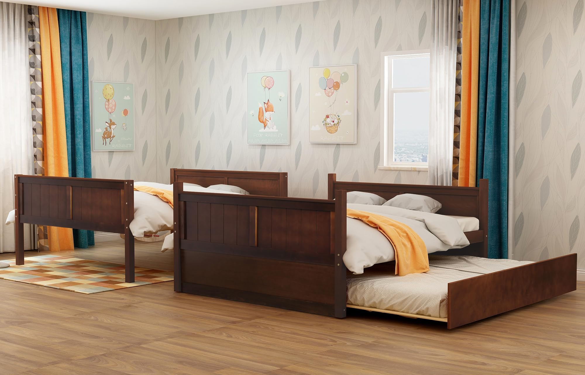 Full Over Full Bunk Bed with Trundle