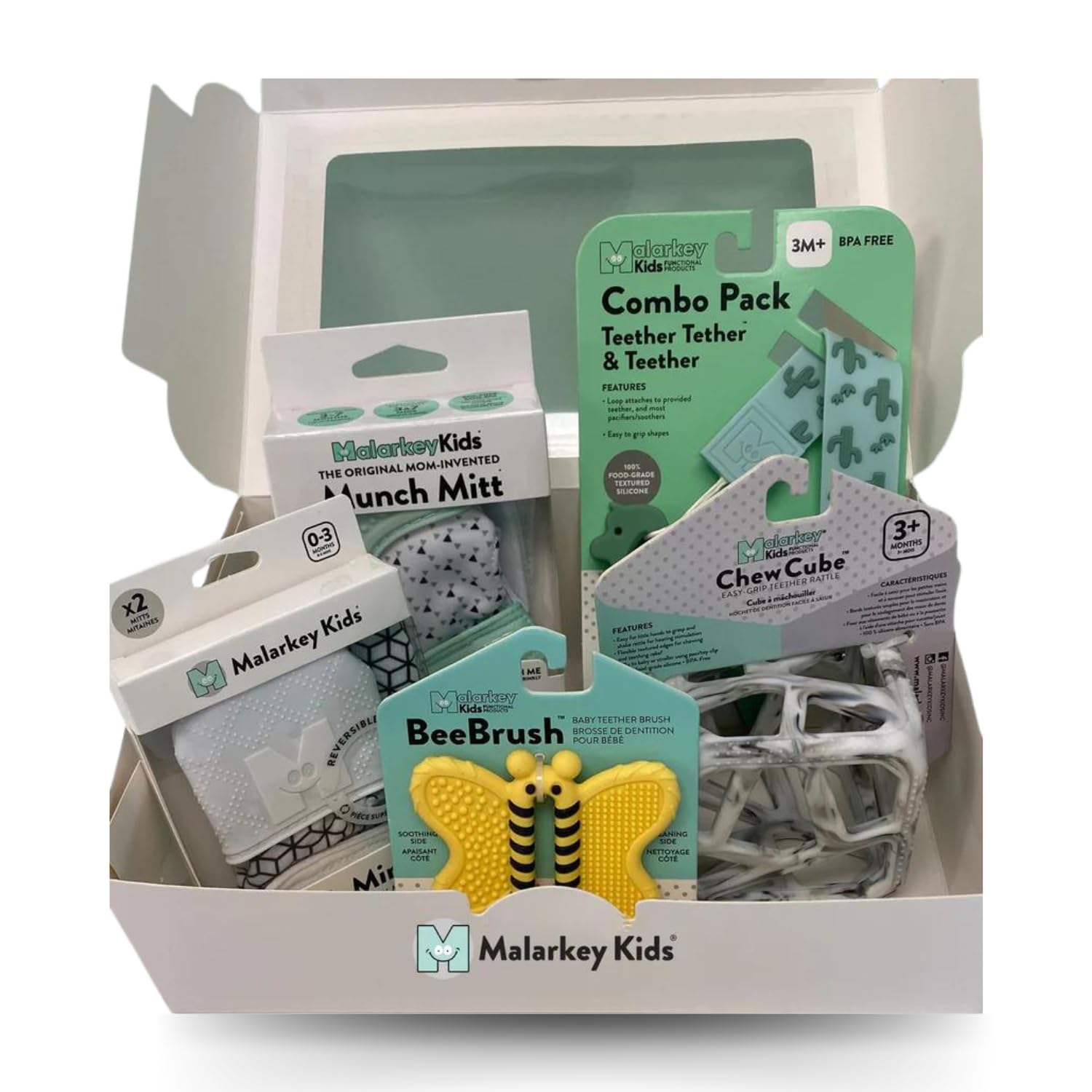 5-Pack Gift Set - Featuring Munch Mini, Munch Mitt, Baby Chew Cube, Teether Tether