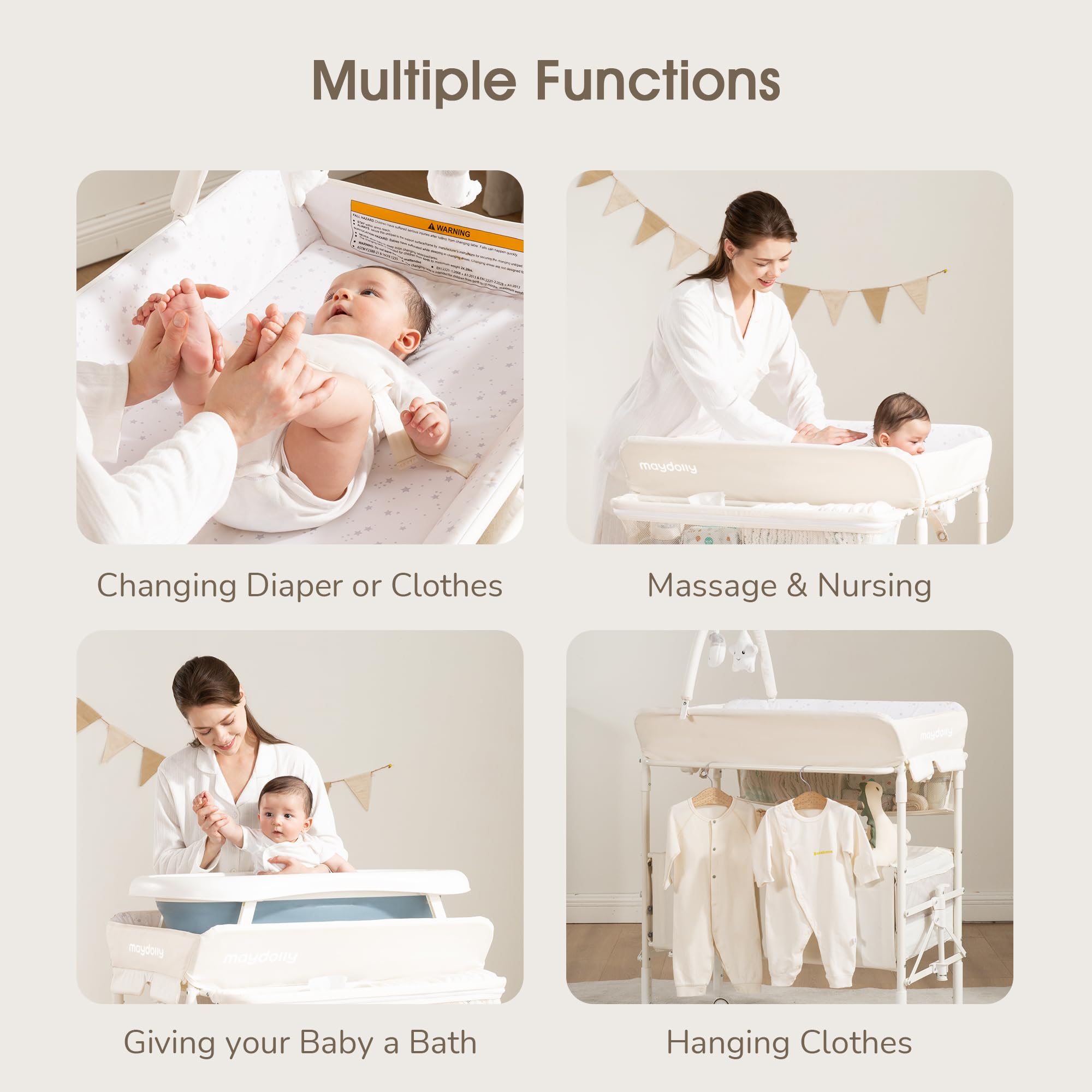 Portable Foldable Baby Changing Table with Wheels