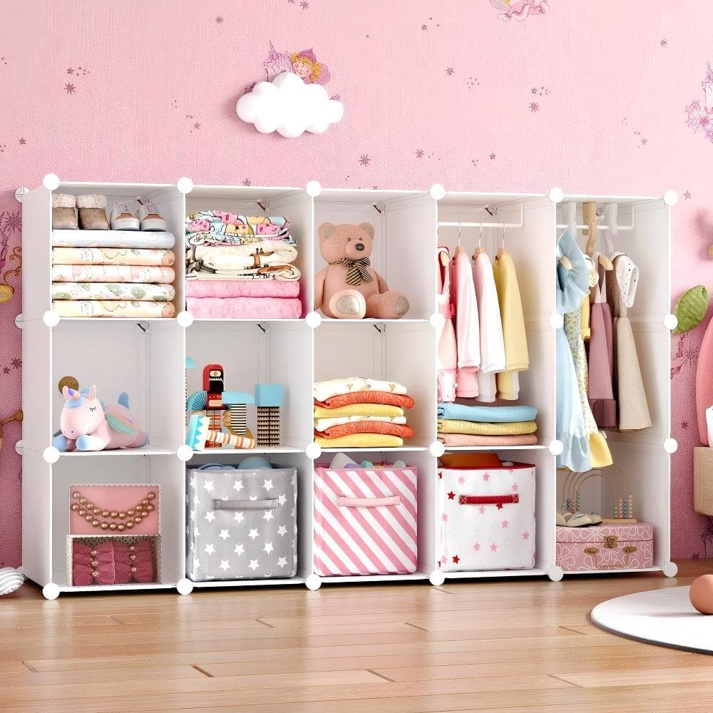 Modular Baby Wardrobe with Hanging Rods