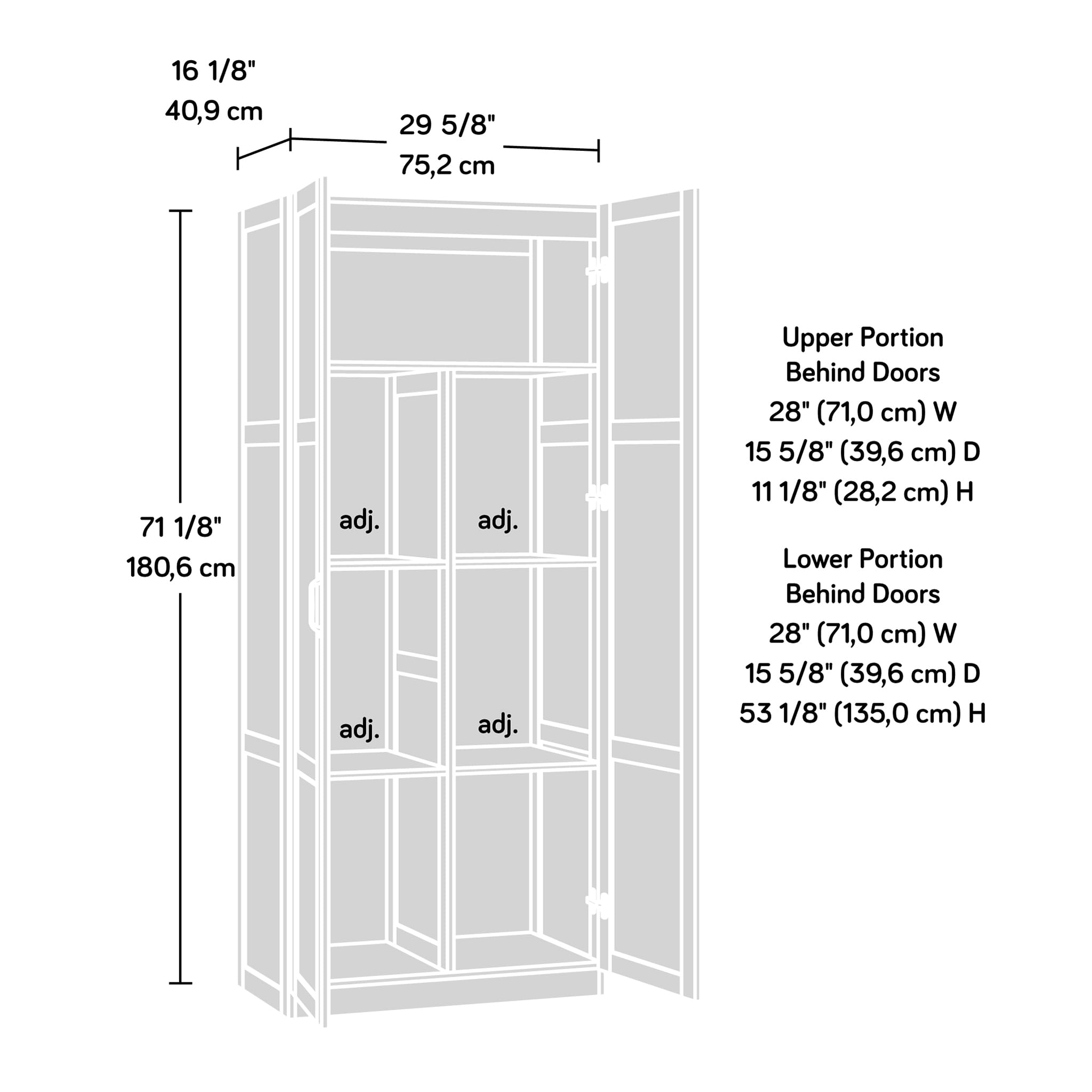 Double Door Storage Cabinet with Adjustable Shelves