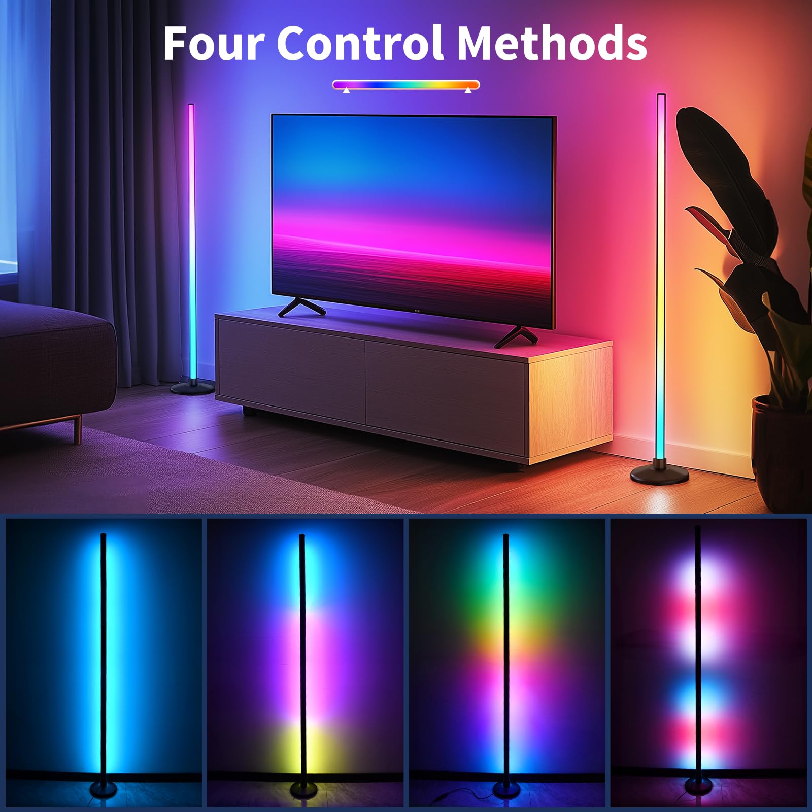 Smart RGB Floor Lamp with App and Remote Control
