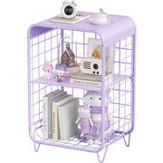3-Tier Metal Side Table with Storage