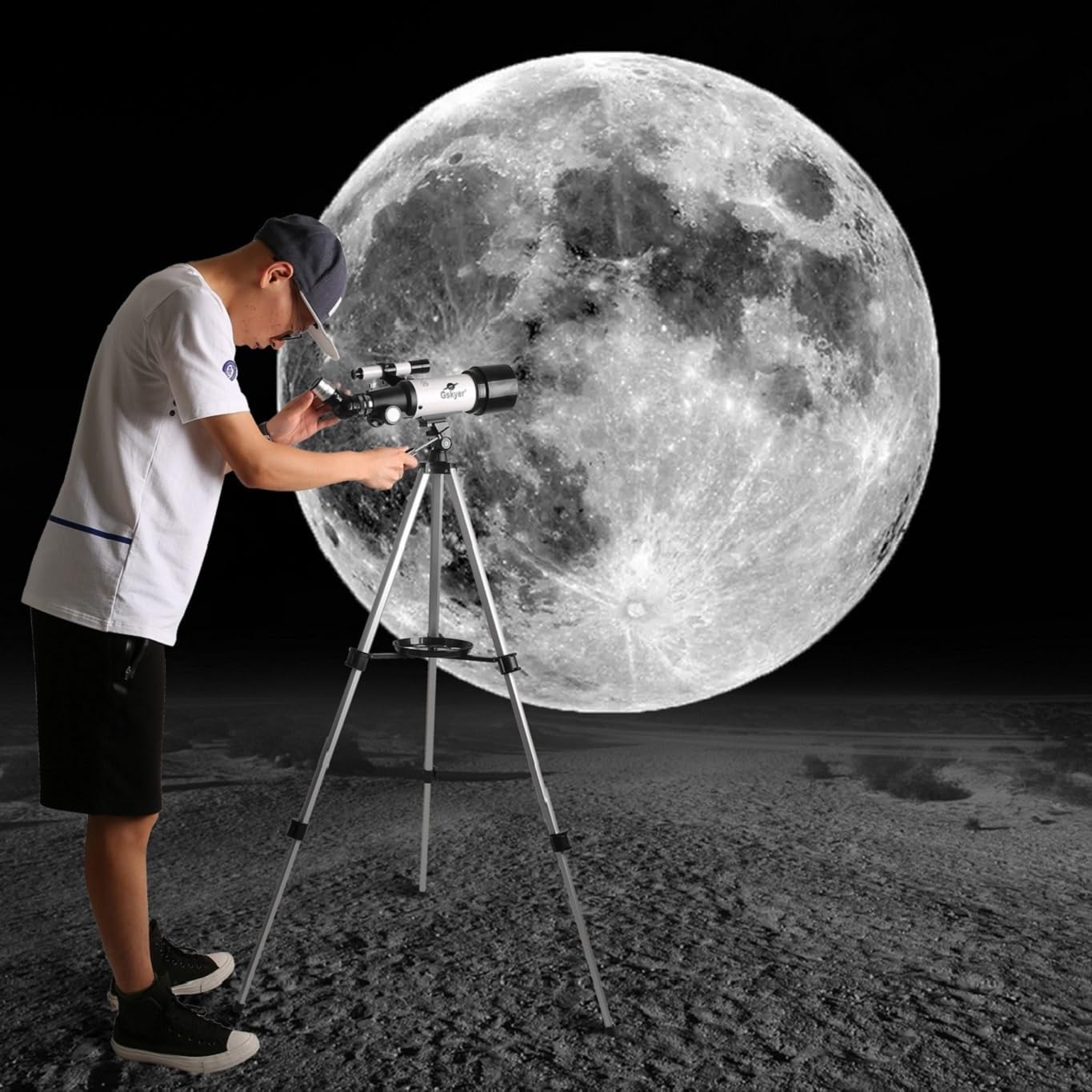 Telescope, 70mm Aperture 400mm AZ Mount Astronomical Refracting Telescope