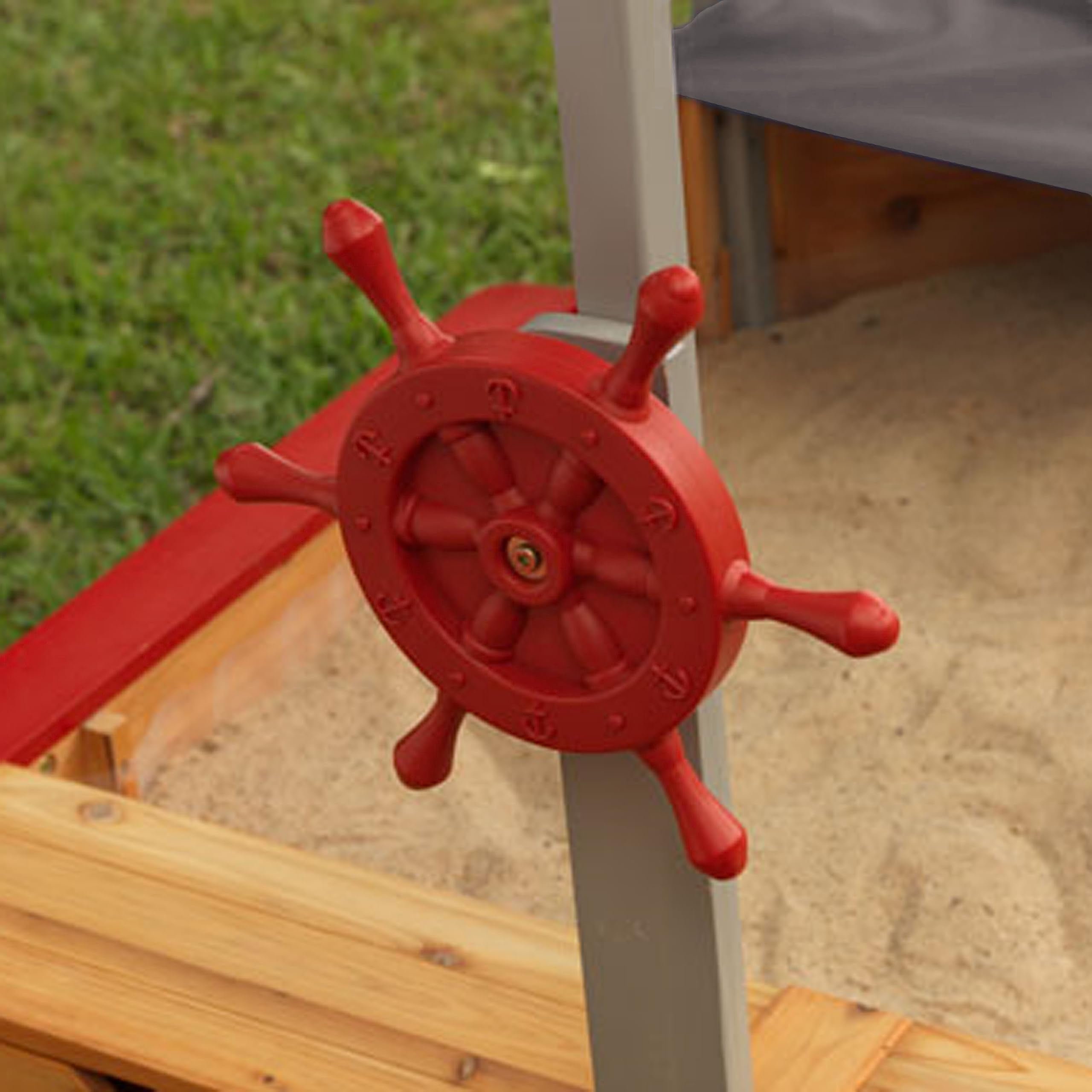 Wooden Pirate Sandbox with Canopy