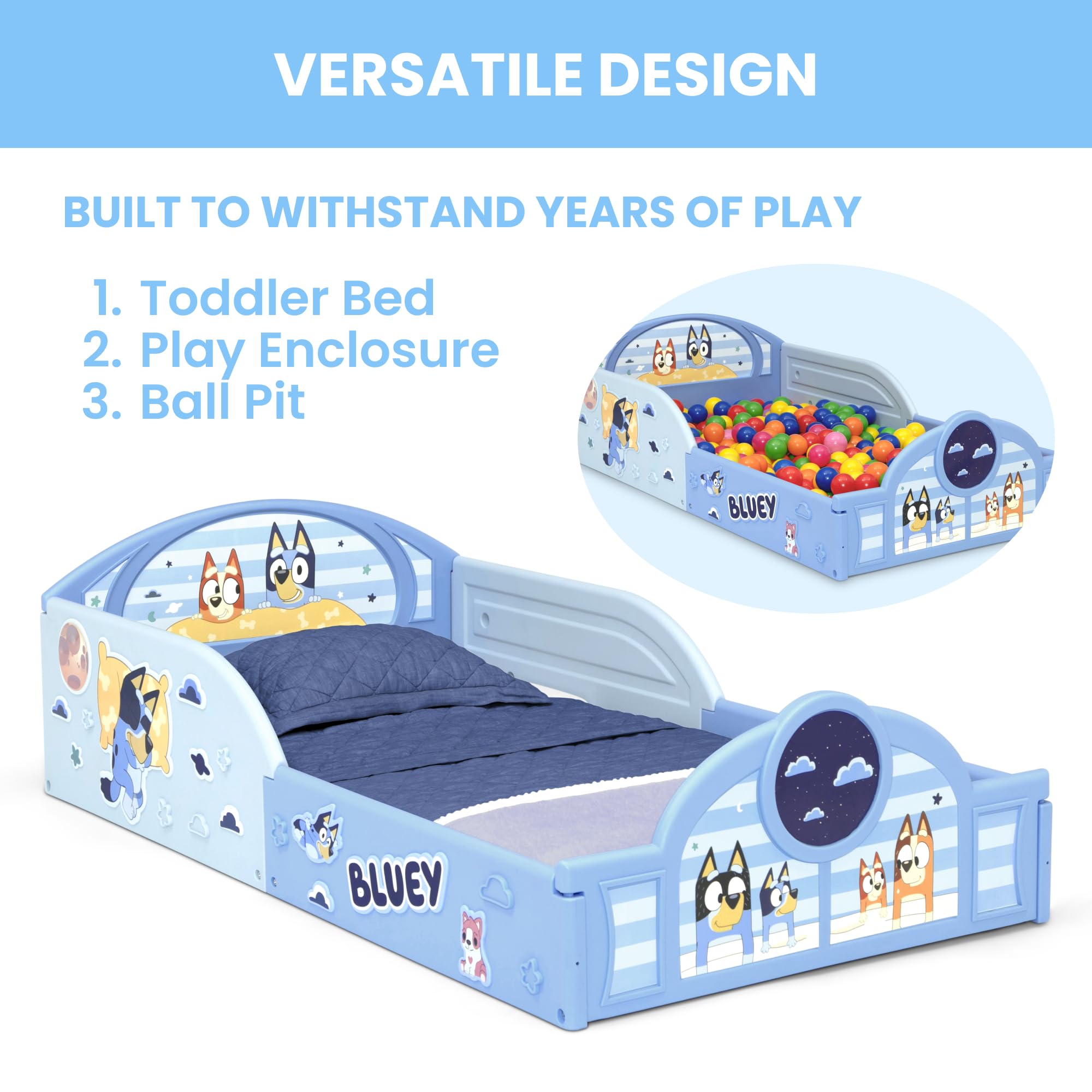 Bluey 4-Piece Toddler Room-in-a-Box Set – Includes Sleep and Play