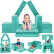 Kids Couch Sofa, 7 Pcs Modular Toddler Couch, Freely Removable Kids Chair Sofa
