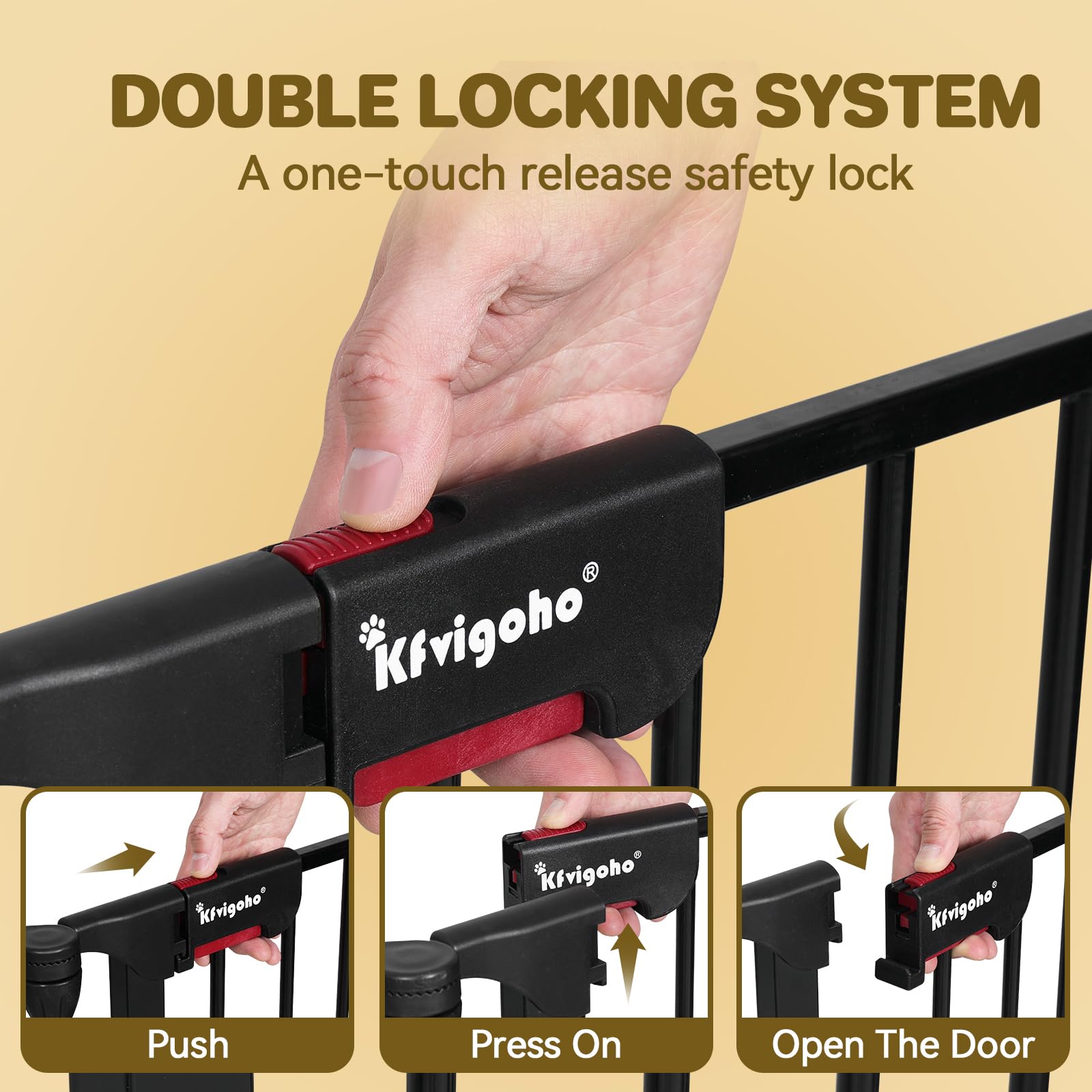 Extra Wide Dog Gate with Auto-Close Door