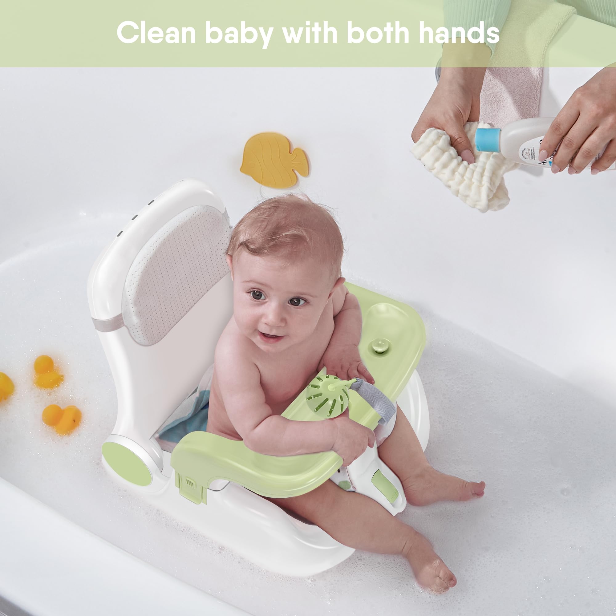Baby Bath Seat with Adjustable Recline Positions