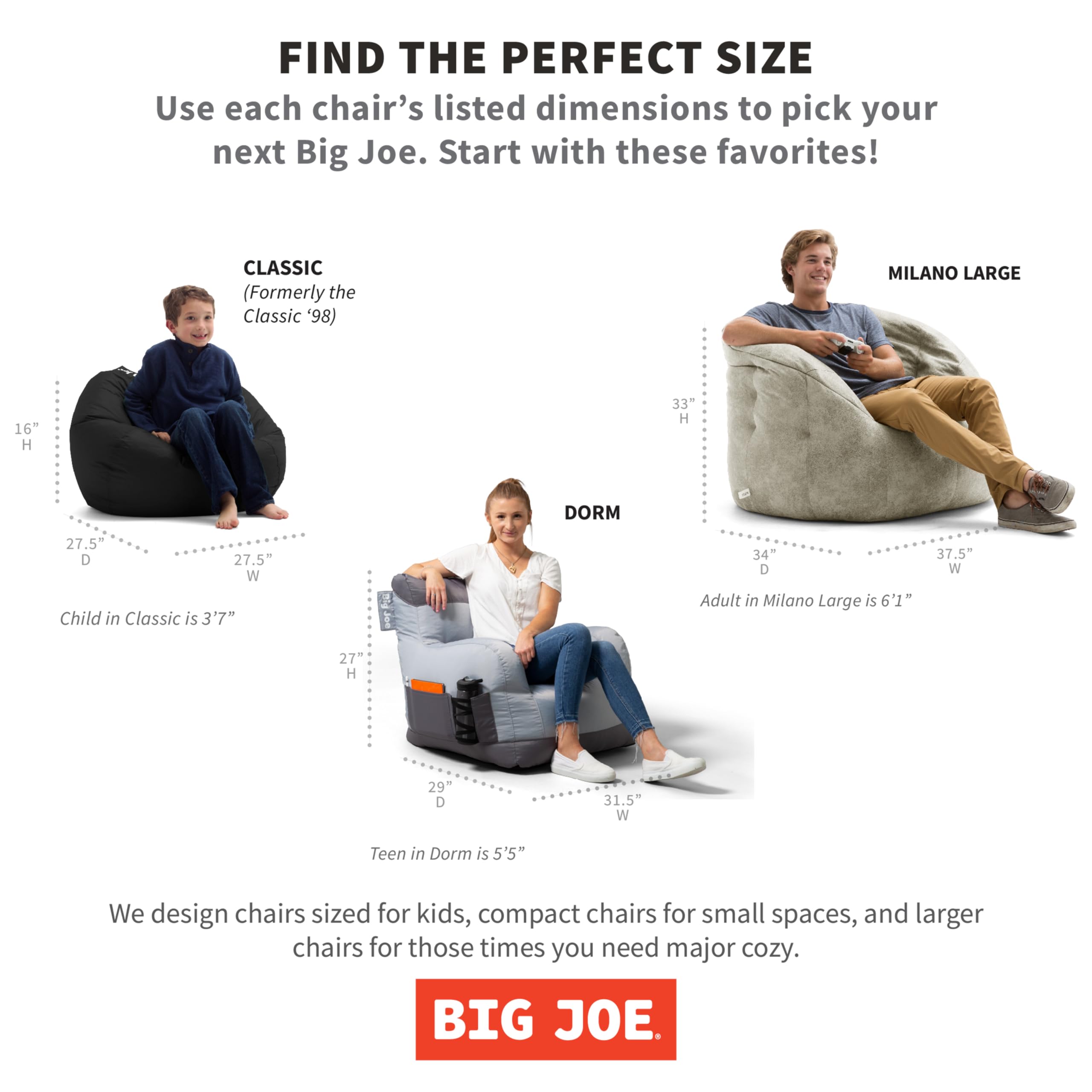 Dorm Bean Bag Chair with Drink Holder and Pocket