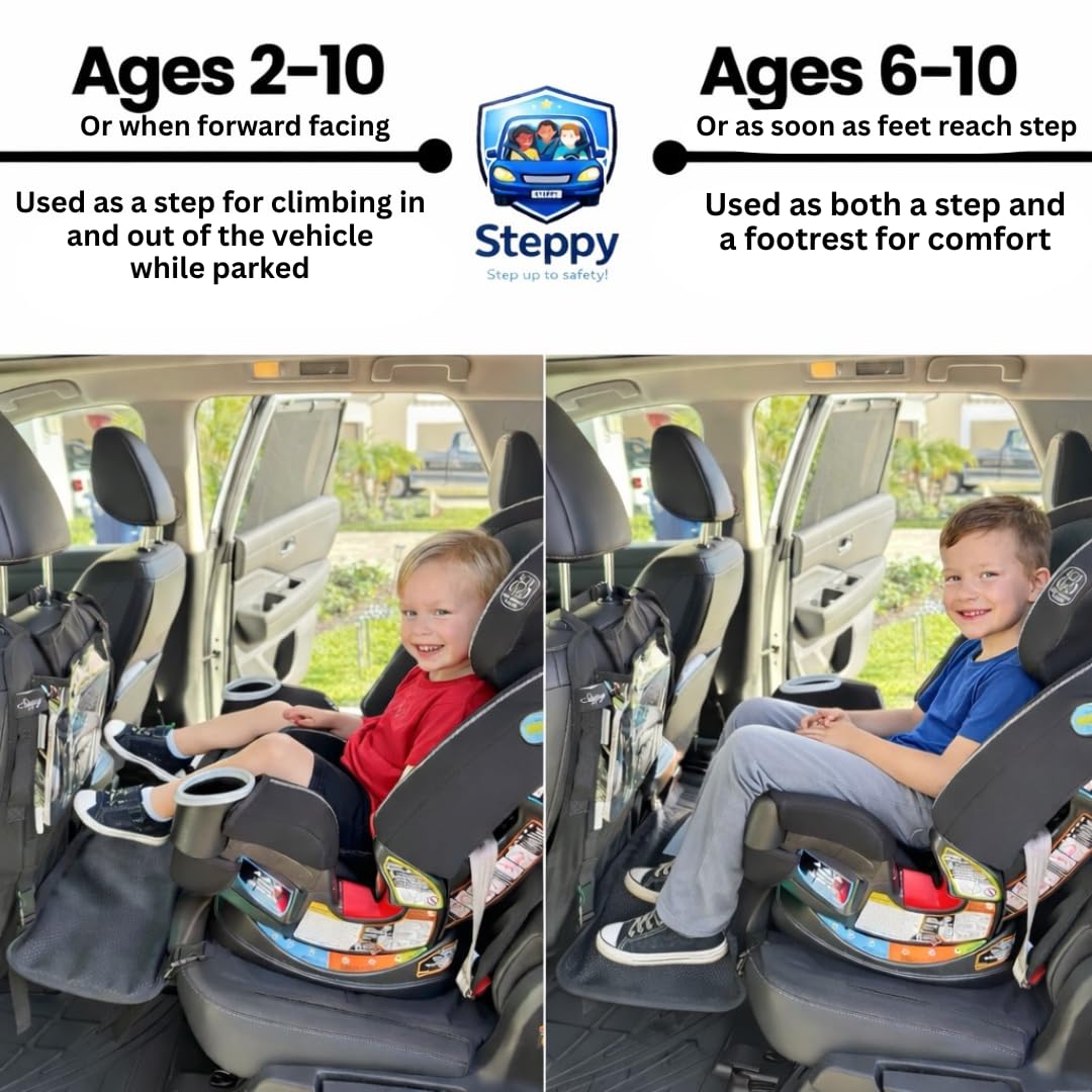 4-in-1 Car Seat Footrest for Kids with Seat Protector and Tablet Holder