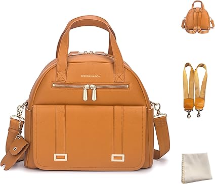 Bloom New and Upgraded Diaper Bag Backpack, Leather Baby Bag