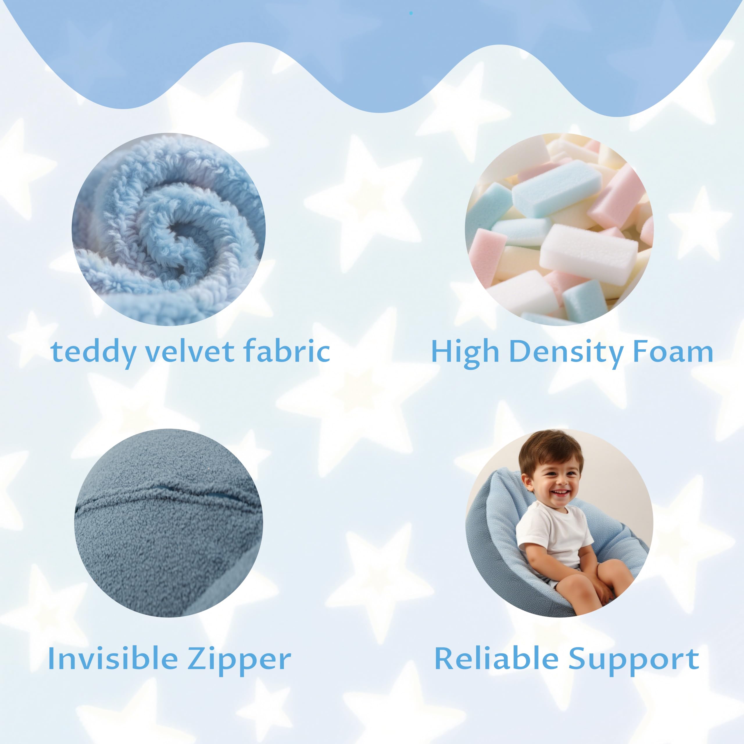 Memory Foam Kids Bean Bag Chair