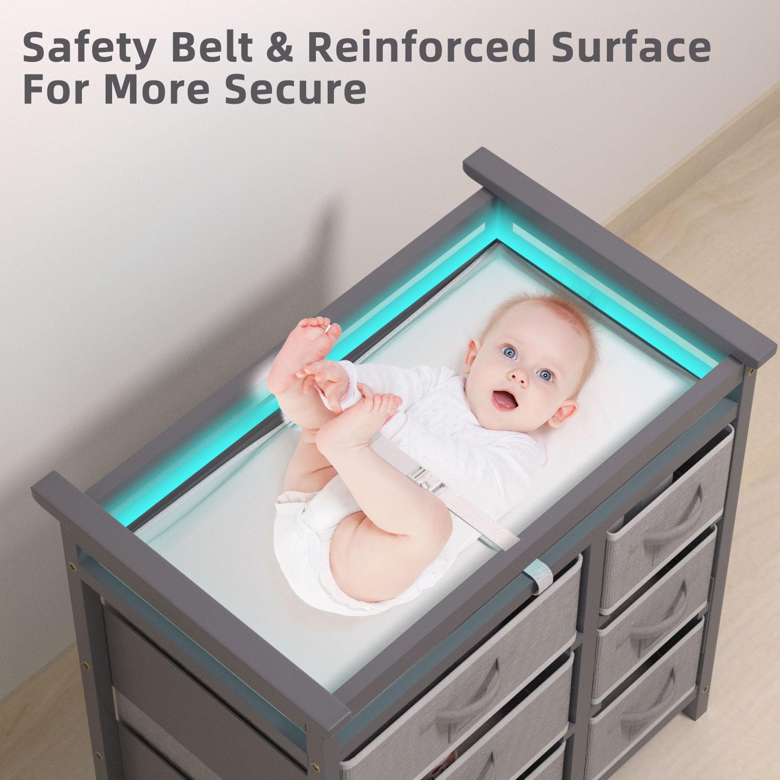 Baby Changing Table with 6 Storage Drawers