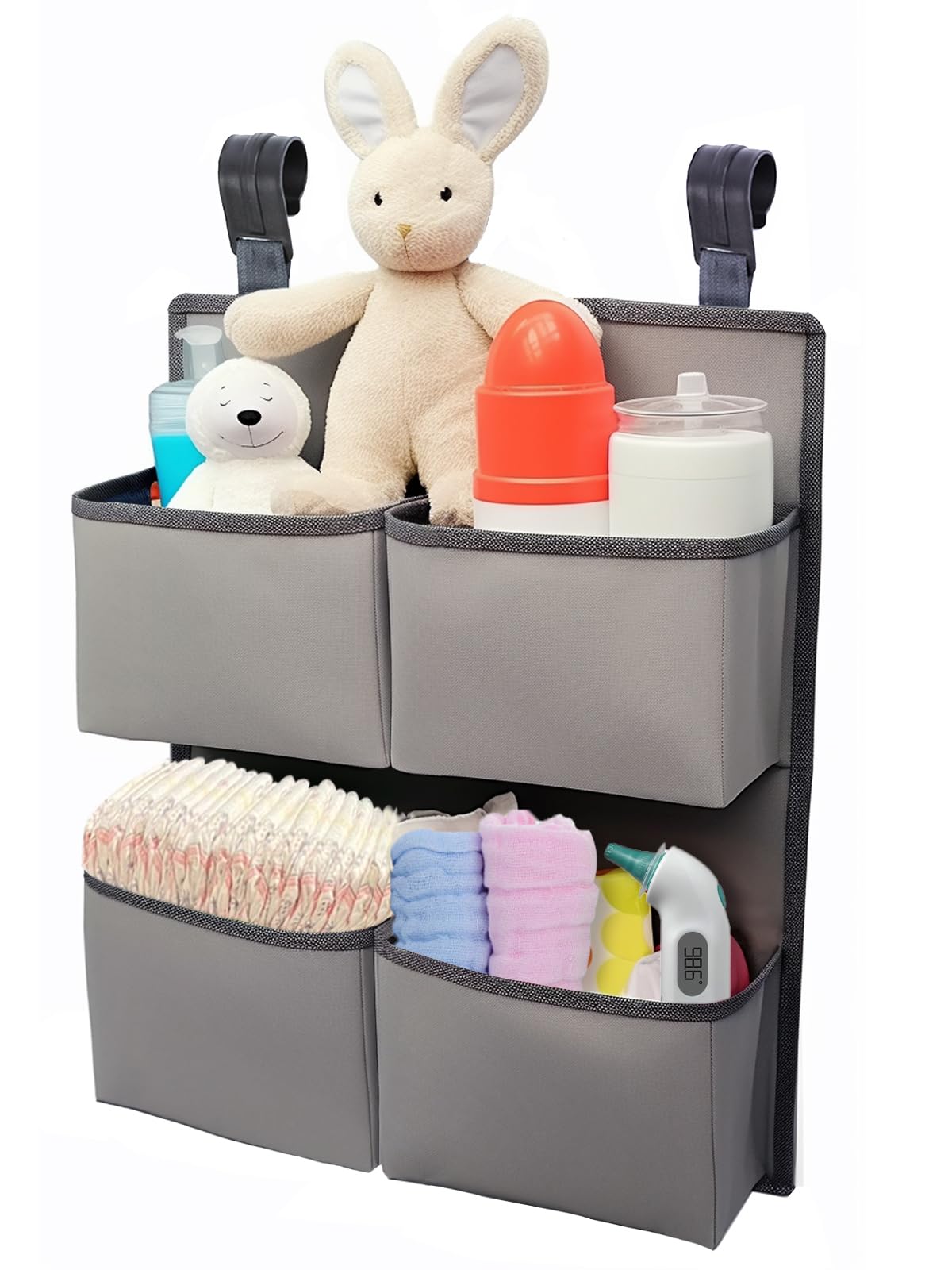 Diaper Organizer for Crib/Playpen/Bassinet – Hold 80+ Diapers