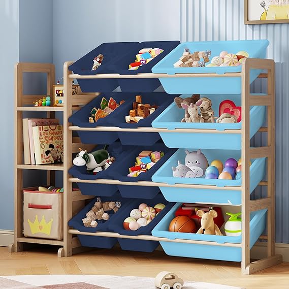 Toy Storage Organizer - Toy Organizers and Storage with Bookshelf