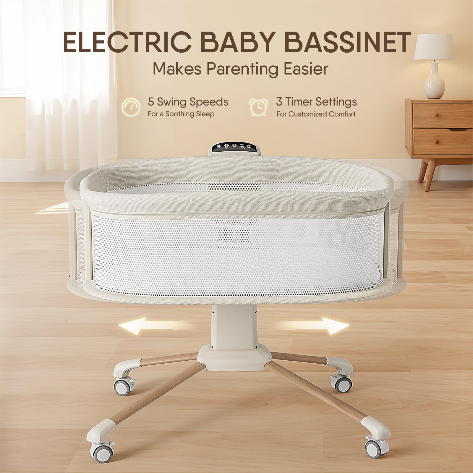 Electric Smart Baby Bassinet with Rocking & Music