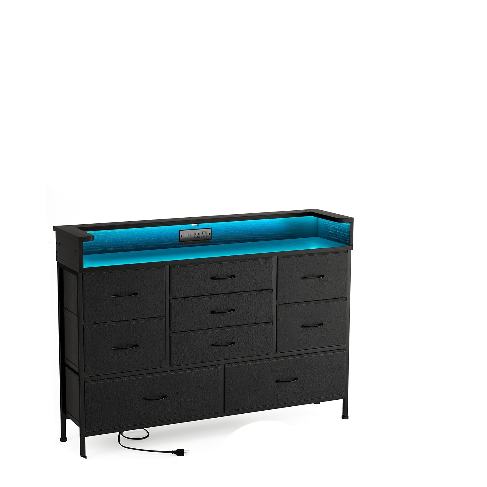 Dresser for Bedroom with 9 Storage Drawers and Charging Station