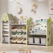 Castle-Shaped Toy Storage Organizer with 17 Bins
