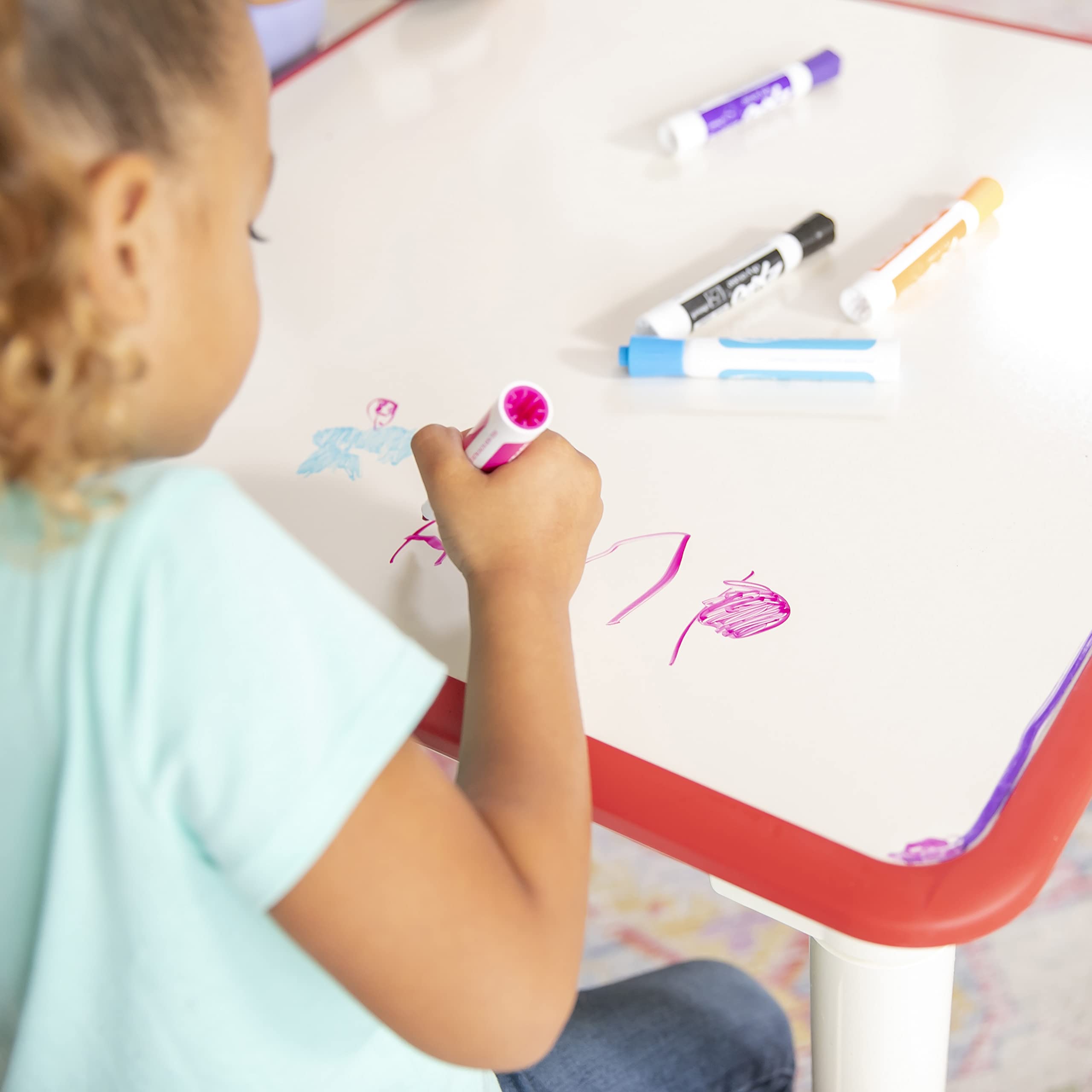 Dry-Erase Activity Table with 2 Adjustable Chairs for Kids