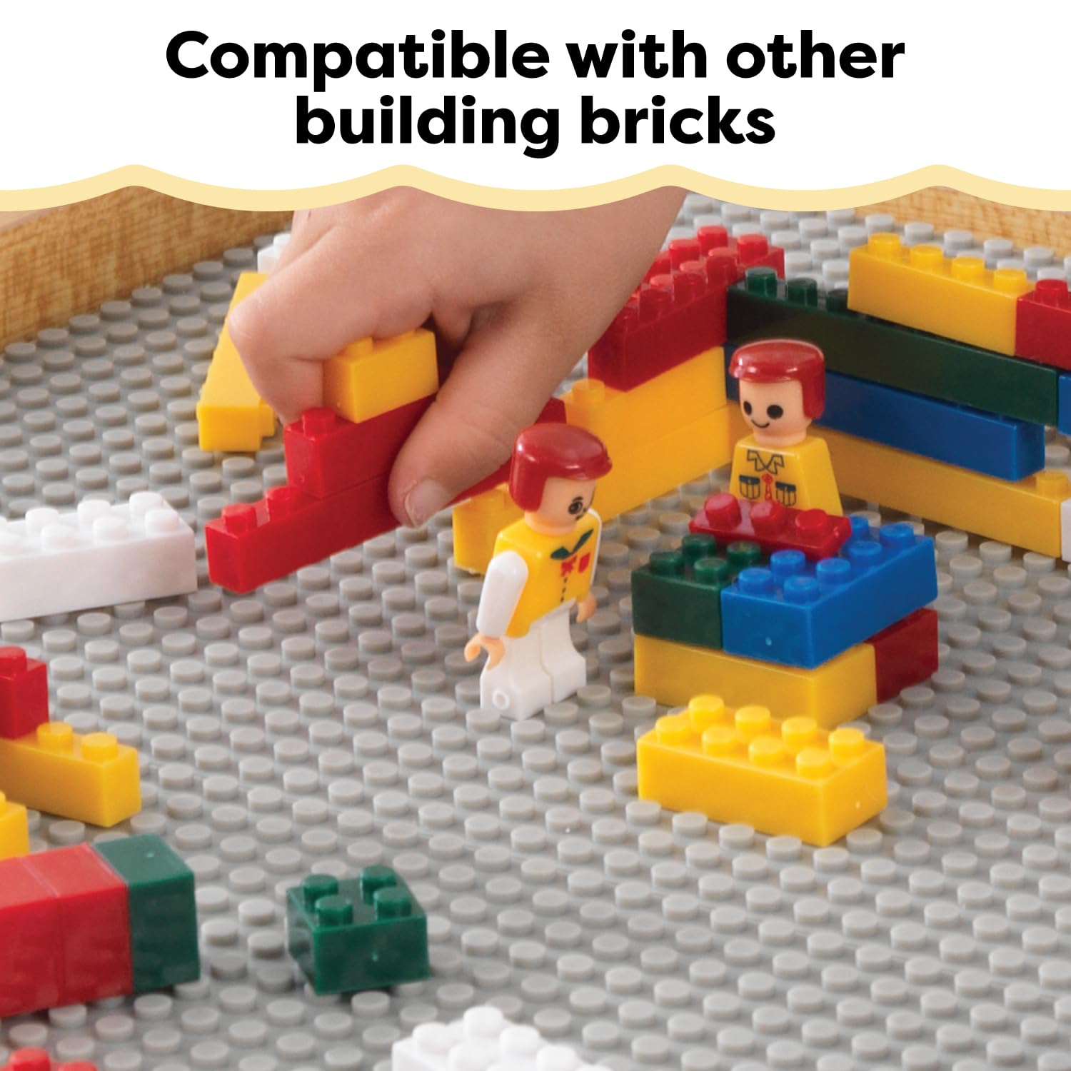 Reversible Wooden Activity Table with Building Bricks