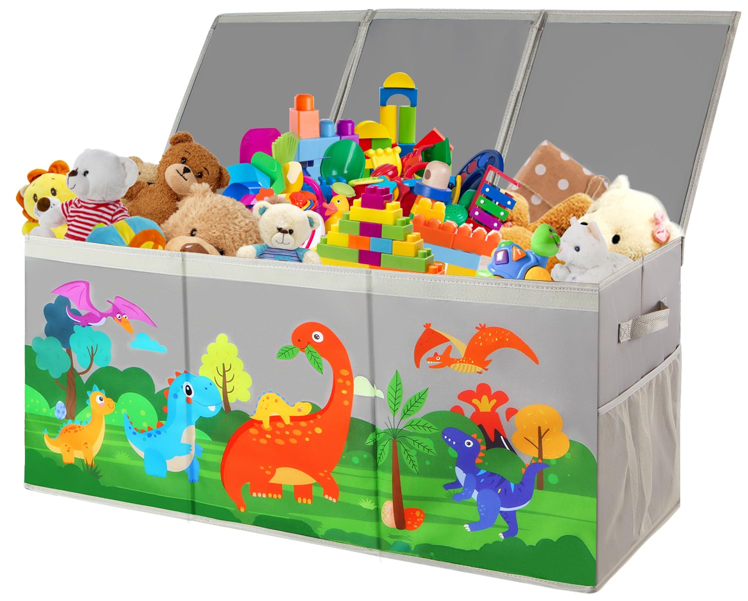 Large Toy Box Chest with Lids, Collapsible Toy Storage Organizer