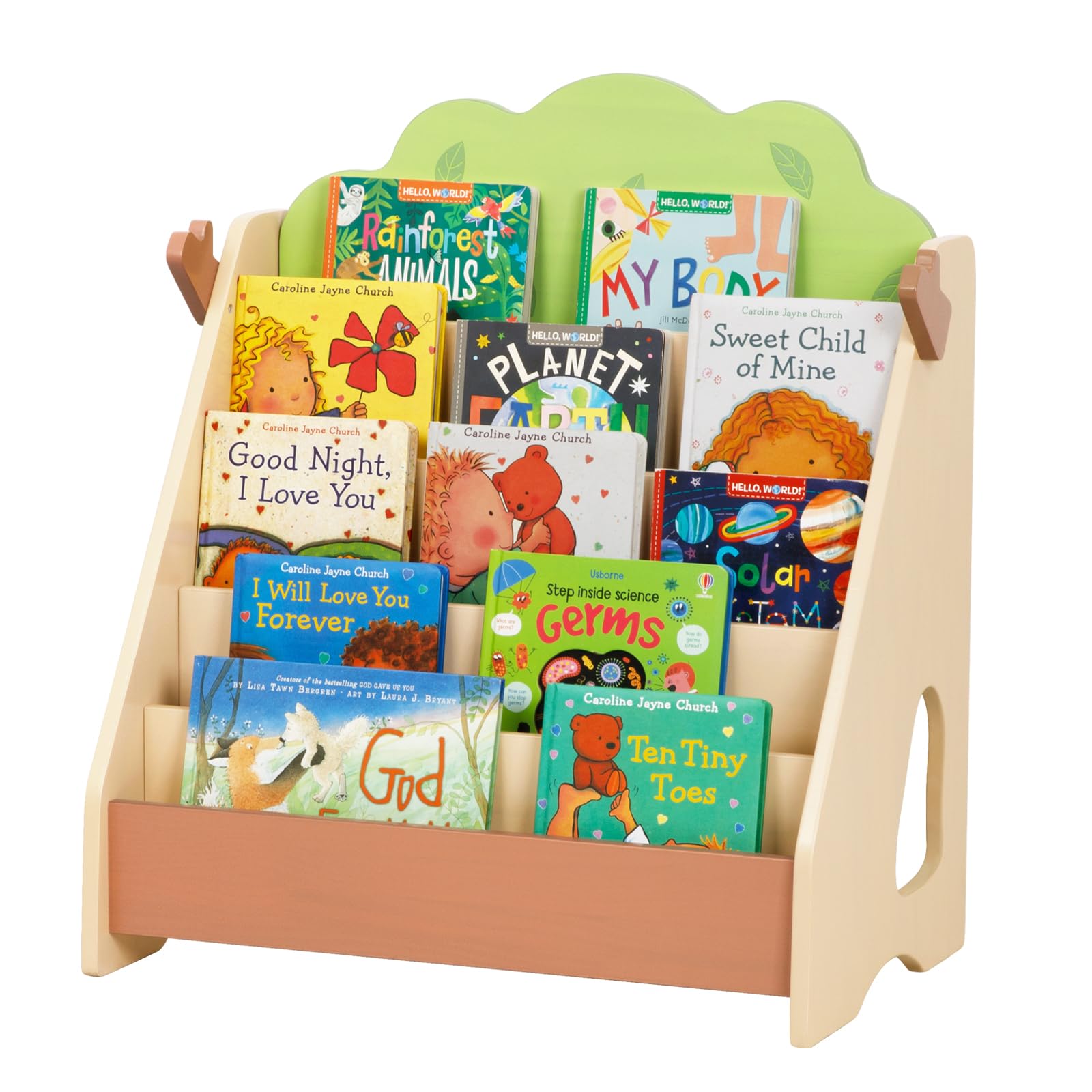 Montessori Bookshelf for Kids, Premium Pine Baby Bookshelf