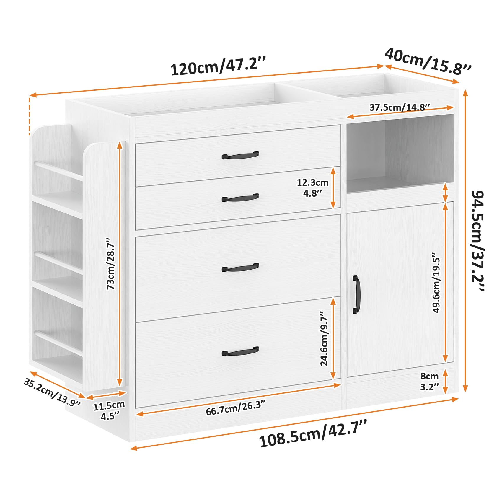 Baby Changing Table Dresser with Storage